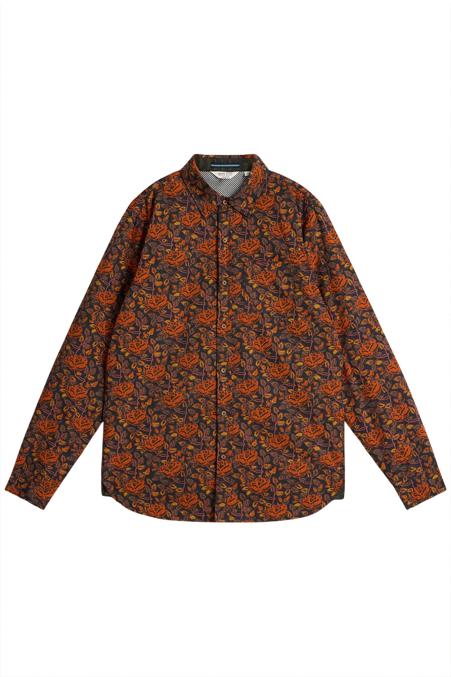 BLOCK FLORAL PRINTED SHIRT BROWN MULTI 4