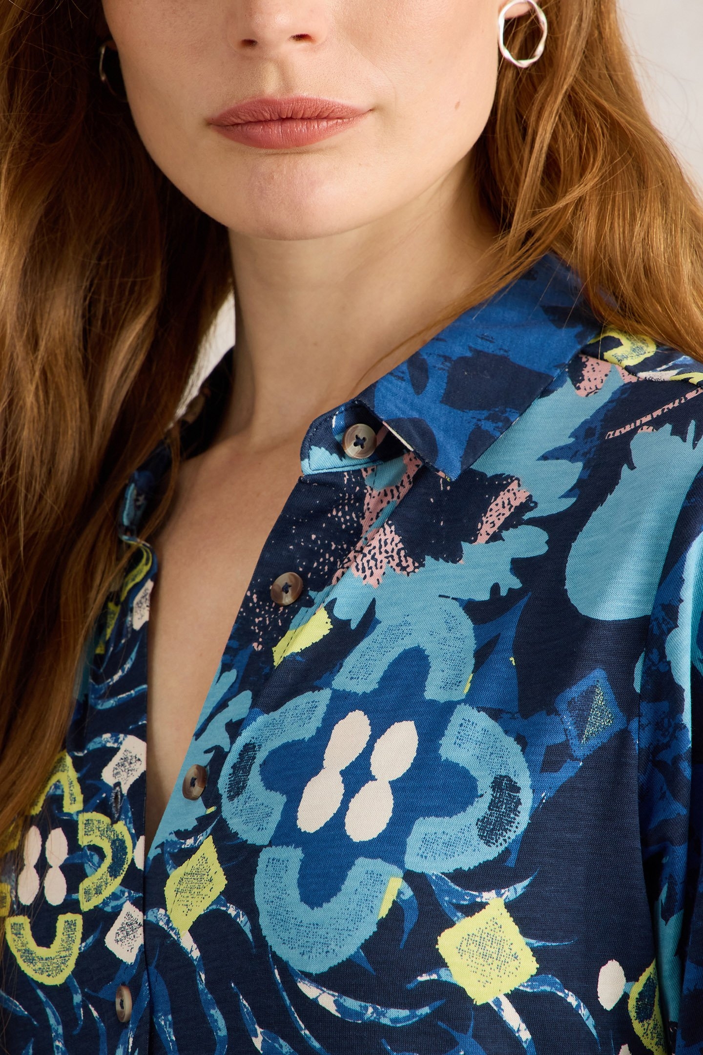 RUA JERSEY SHIRT DRESS BLUE PRINT 5