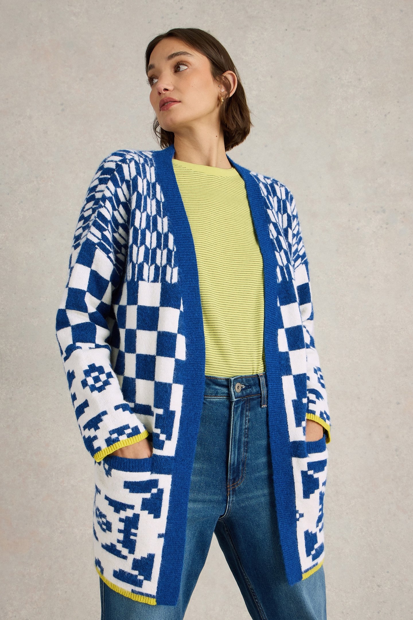 GEO MIX CARDI BLUE MULTI 1