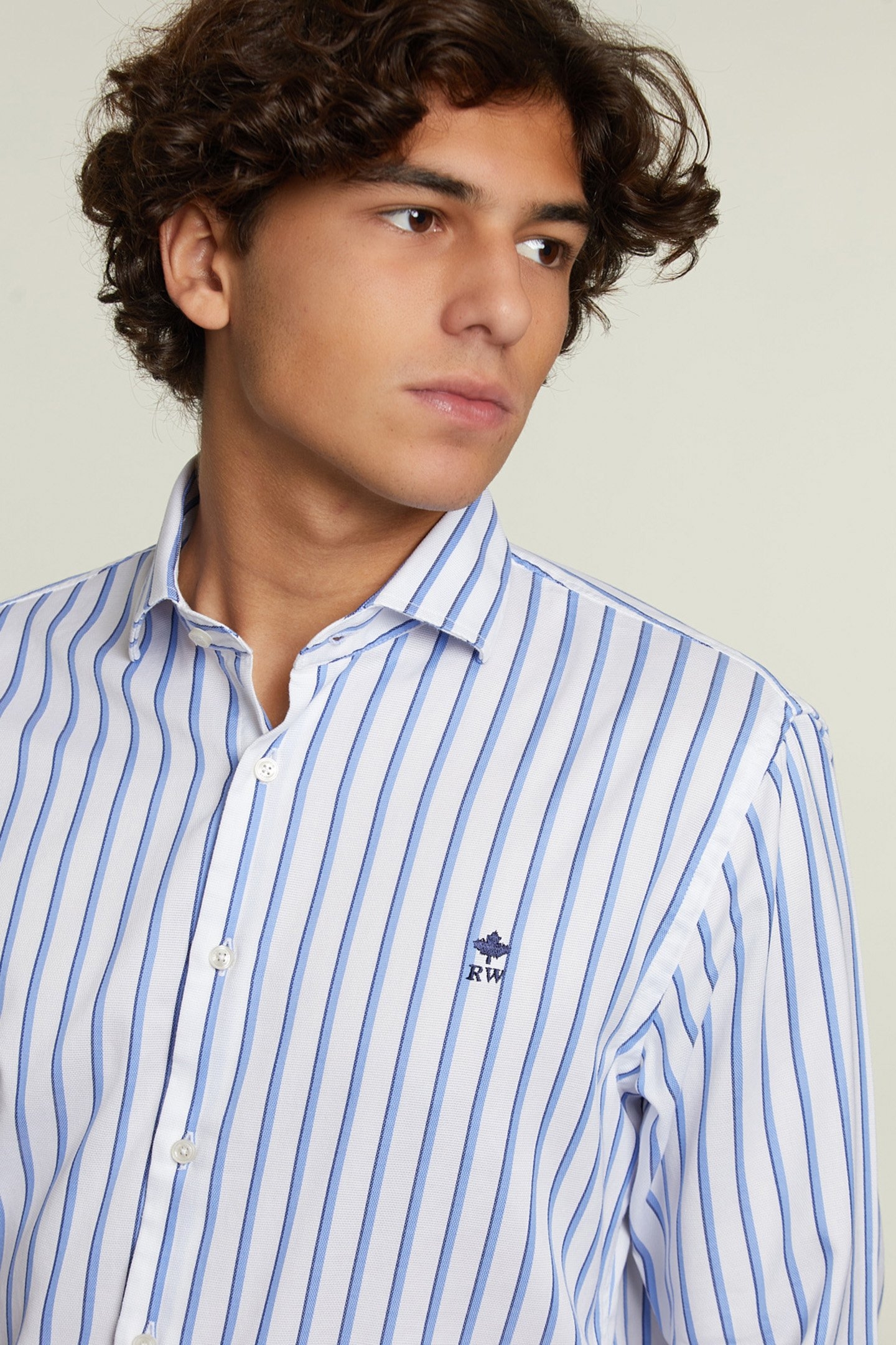 CUSTOM FIT STRIPED SHIRT BLUE/WHITE 4