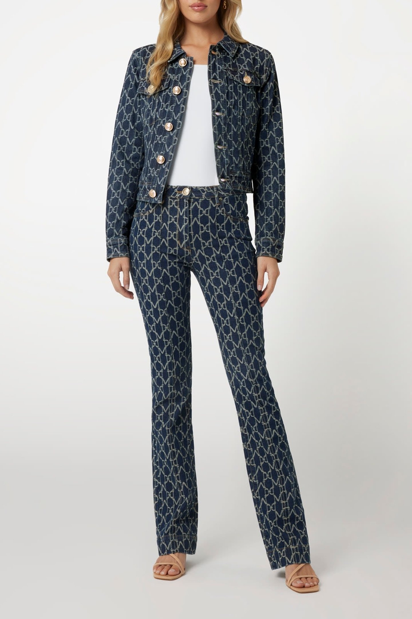 MARCIANO BY GUESS BEA TRACKER JACKET MONOGRAM JACQUARD BL 3