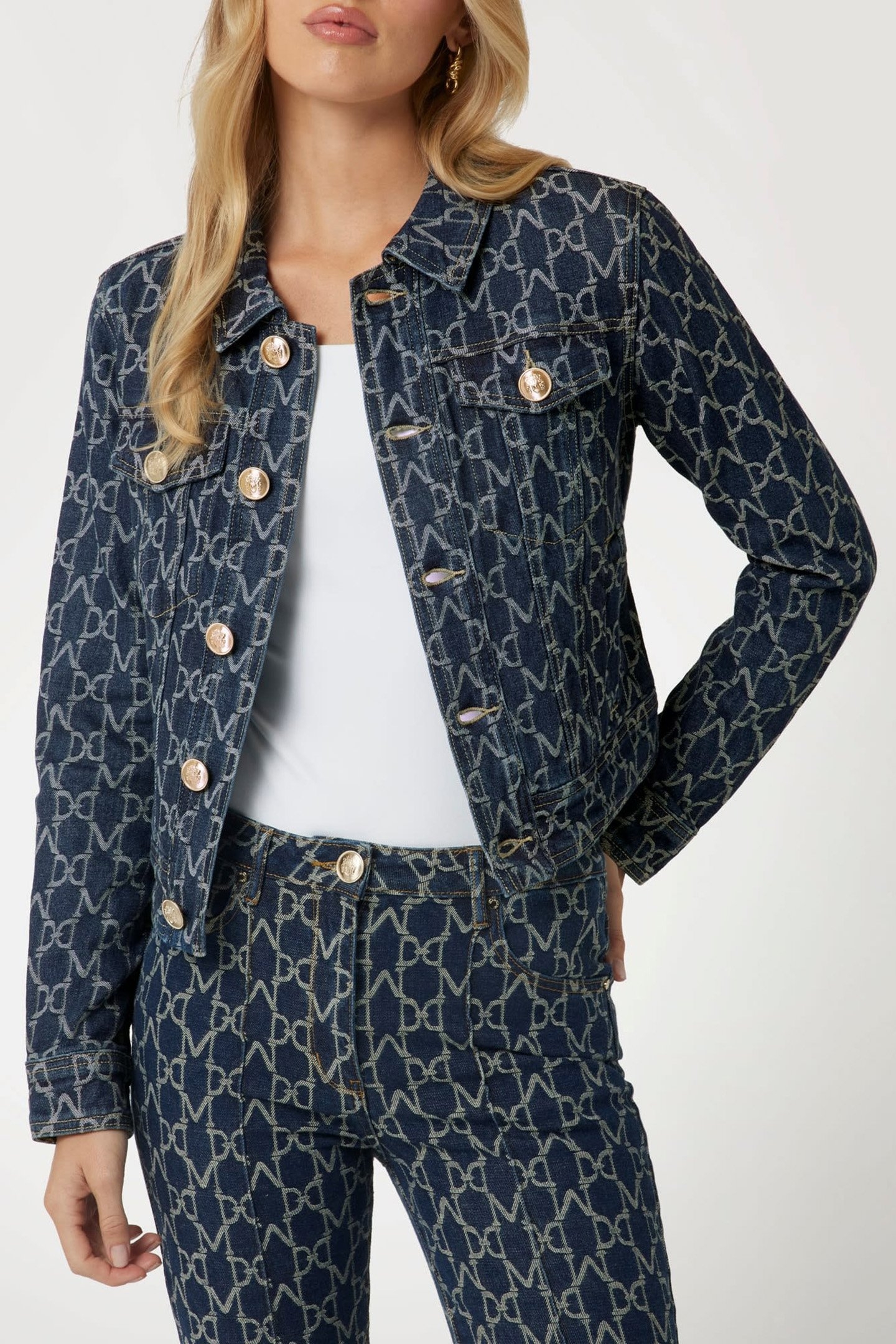 MARCIANO BY GUESS BEA TRACKER JACKET MONOGRAM JACQUARD BL 5