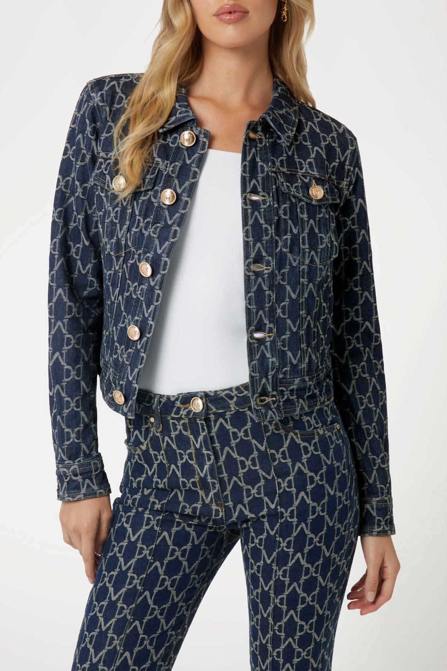 MARCIANO BY GUESS BEA TRACKER JACKET MONOGRAM JACQUARD BL 1