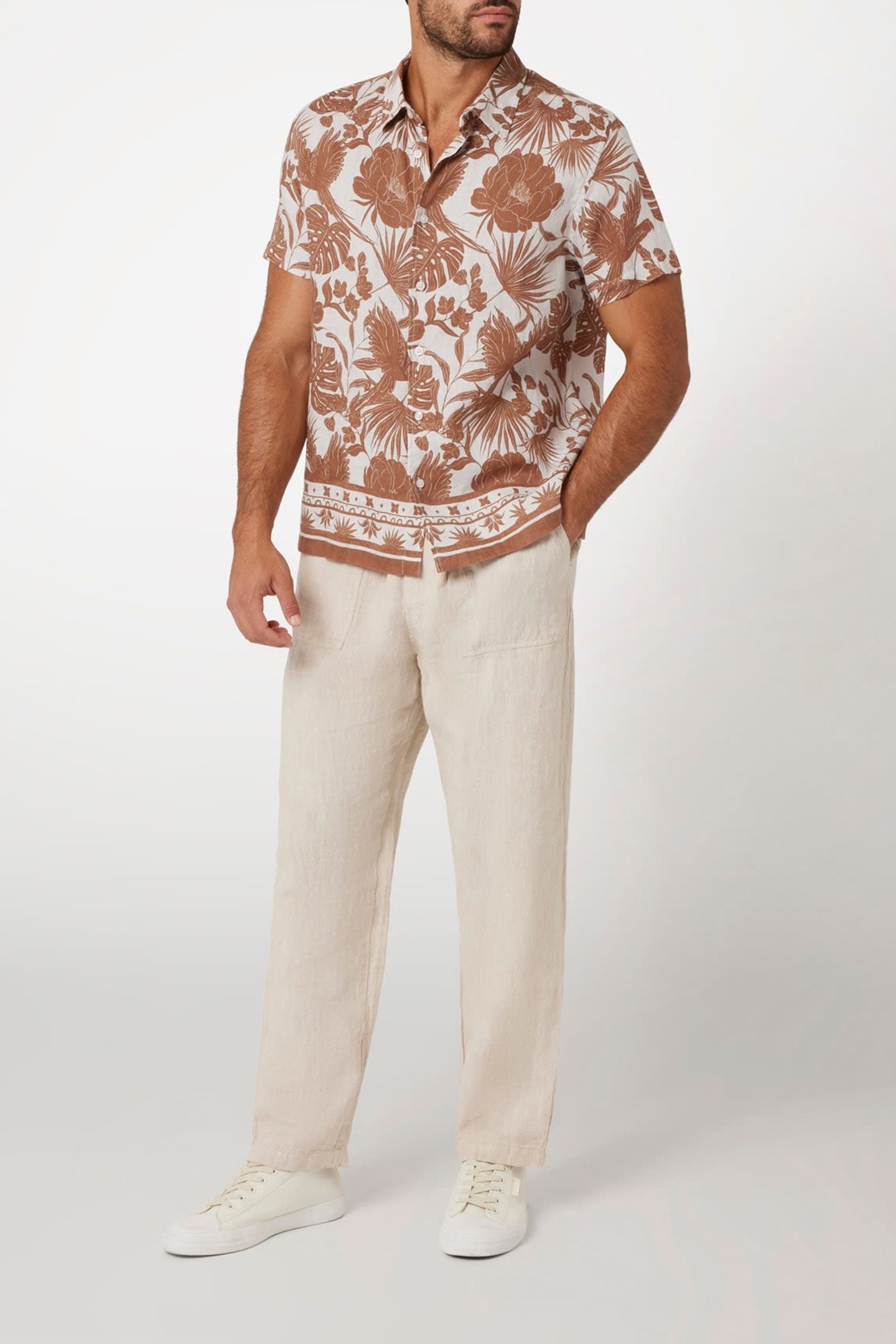 SS ISLAND LINEN BORD TROPICAL LINOCUT NUT 3