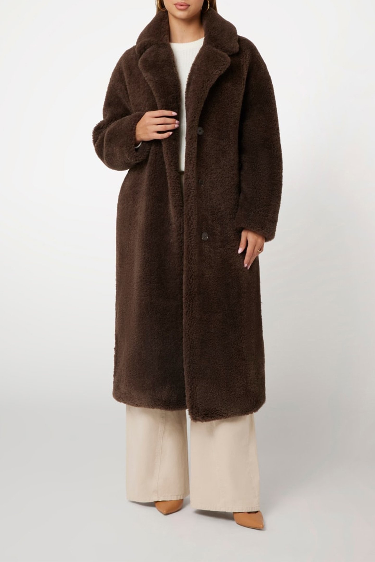NEW ALINA LONG COAT CHOCOLATE BROWNIE 1