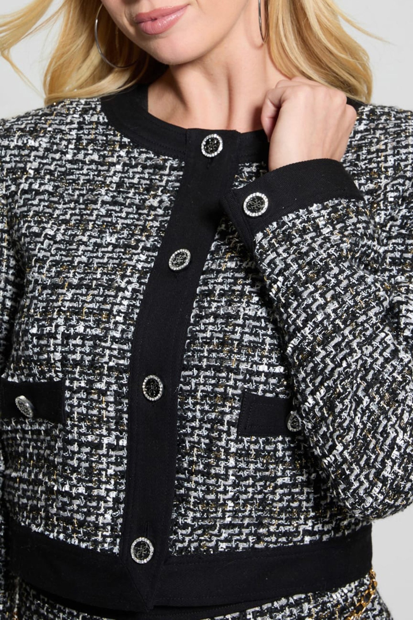 YVONNE MIX DENIM TWE BLACK AND WHITE BOUC 6