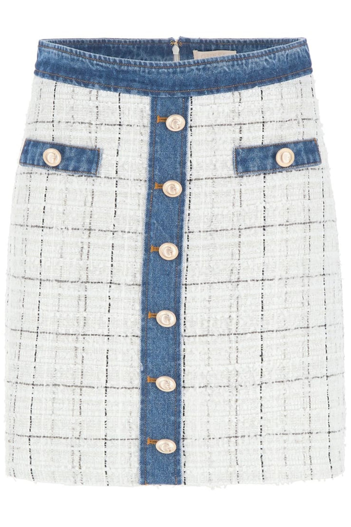 NATALIE SKIRT CHECK TWEED WHITE CO 4