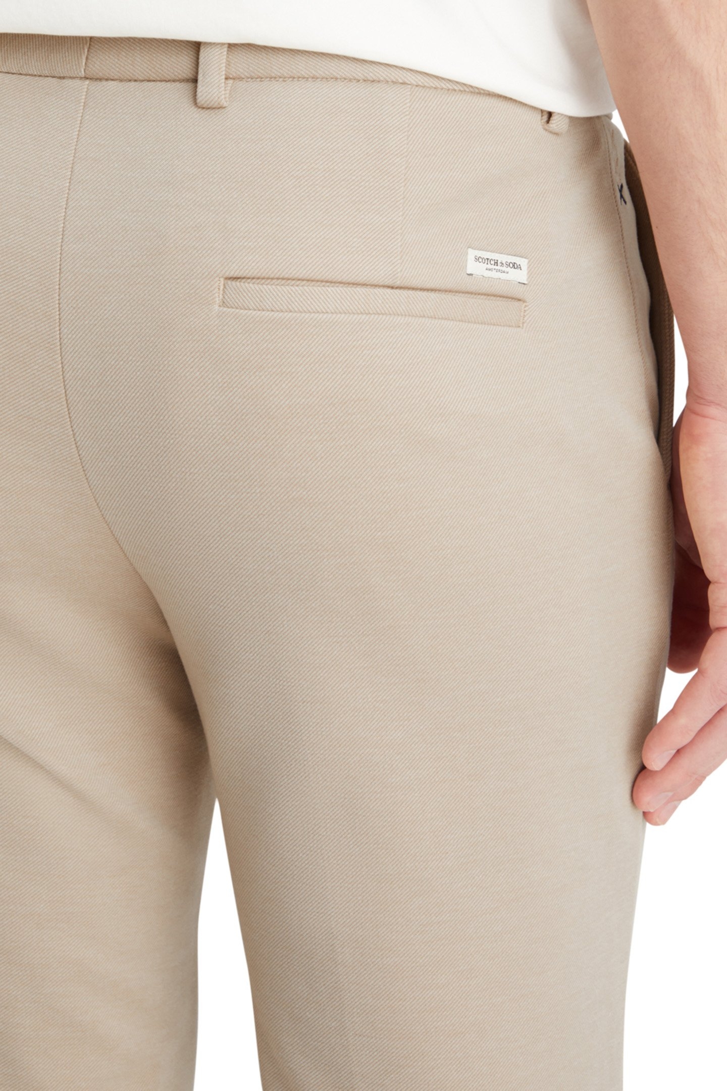 MOTT- JERSEY SLIM FIT CHINO PARCHMENT MELANGE 8