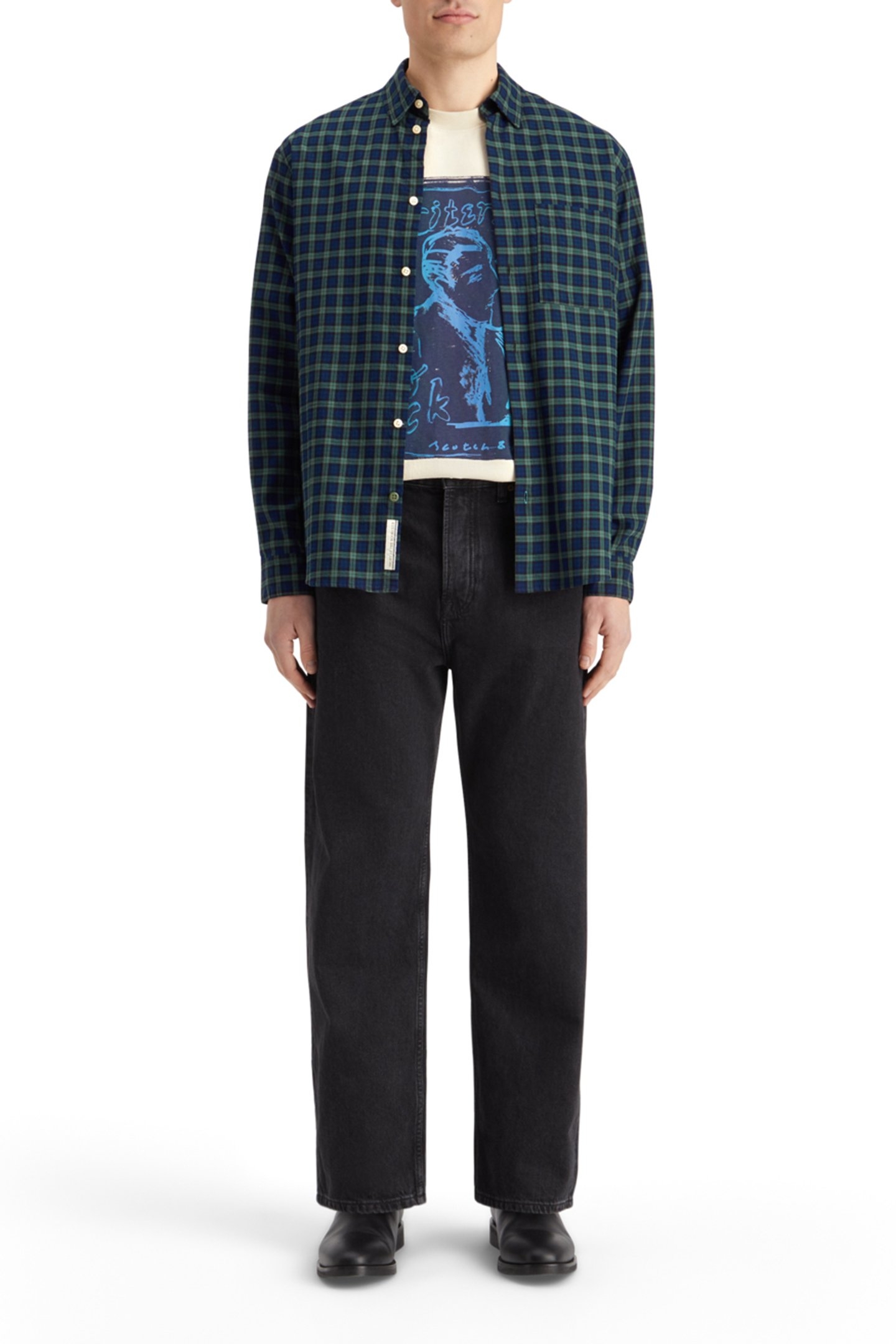 RELAXED FIT LIGHTWEIGHT FLANNEL CHECK SHIRT GREEN CHECK 3