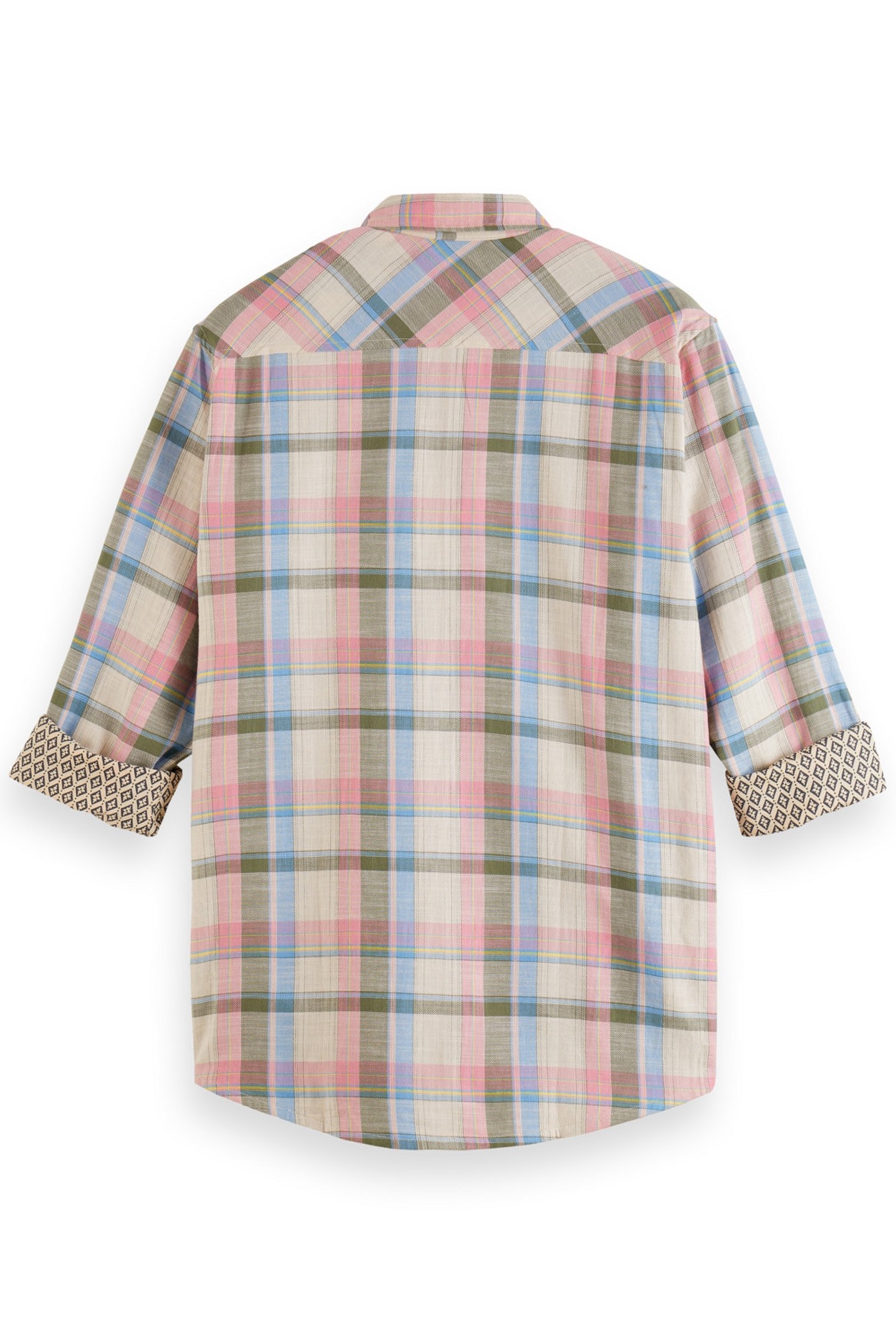 YARN DYE CHECK ROLL UP SHIRT GREEN CHECK 5