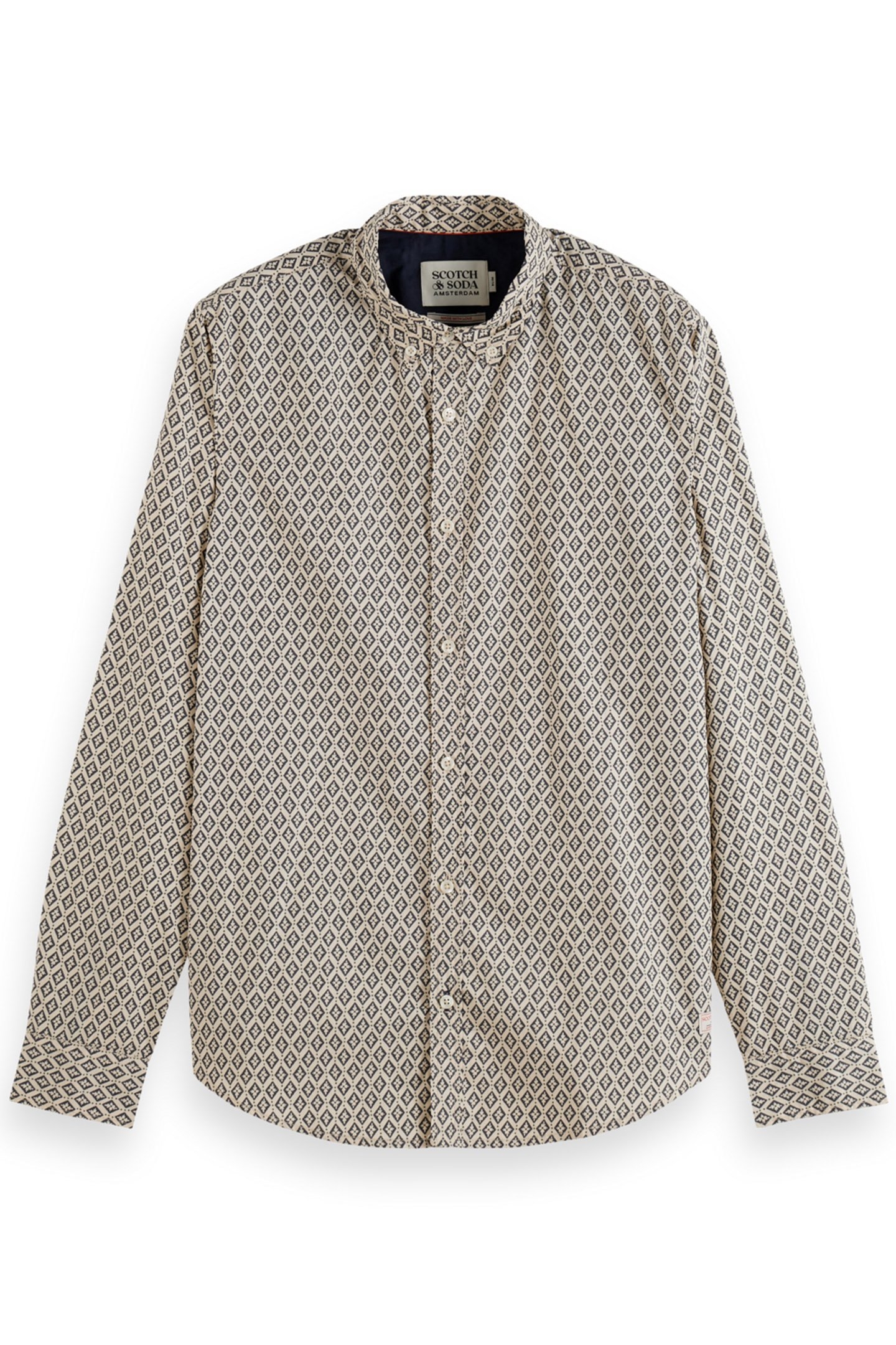 SLIM FIT DITSY AOP SHIRT PARCHMENT GEO FLOWER 1