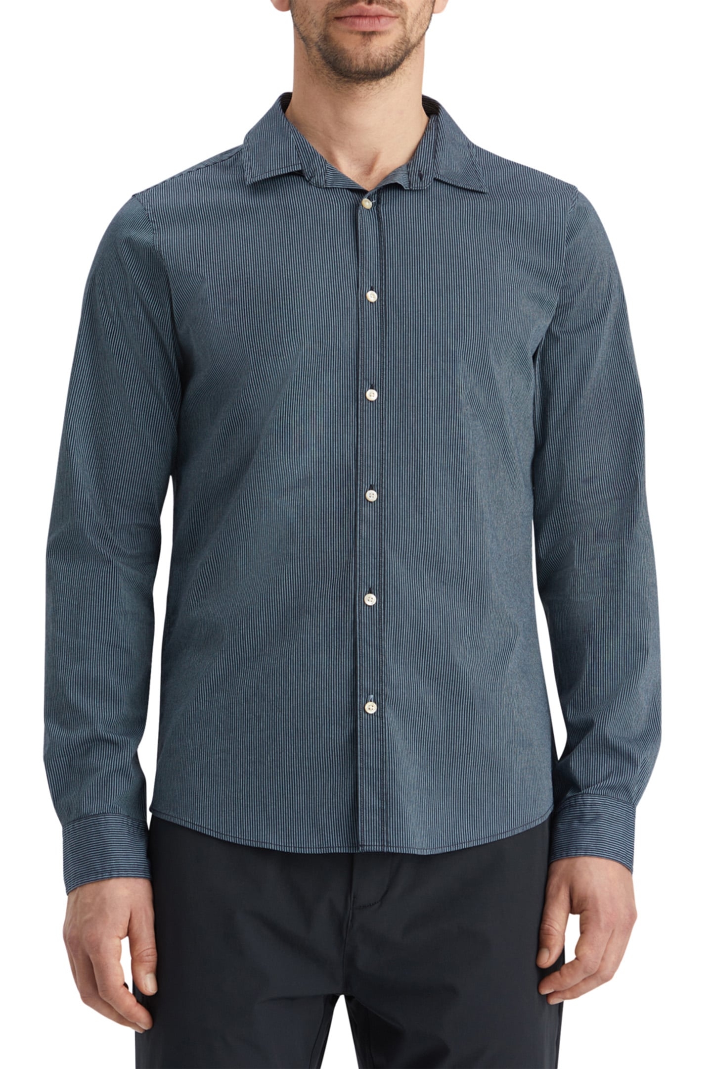 SEASONAL ESSENTIALS POPLIN STRIPED SHIRT NIGHT STRIPE 1