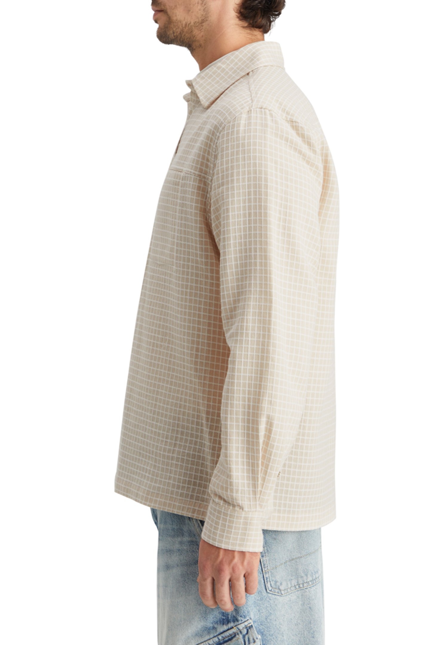 MICRO DOBBY CHECK SHIRT PARCHMENT 6