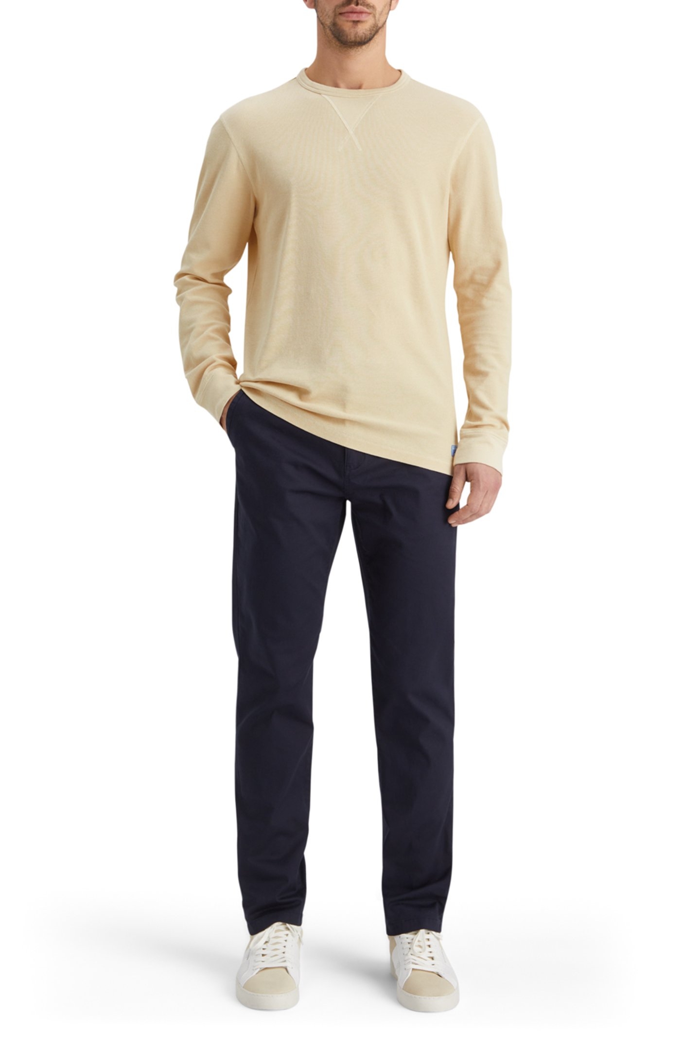 REGULAR FIT WAFFLE T-SHIRT LS PARCHMENT 3