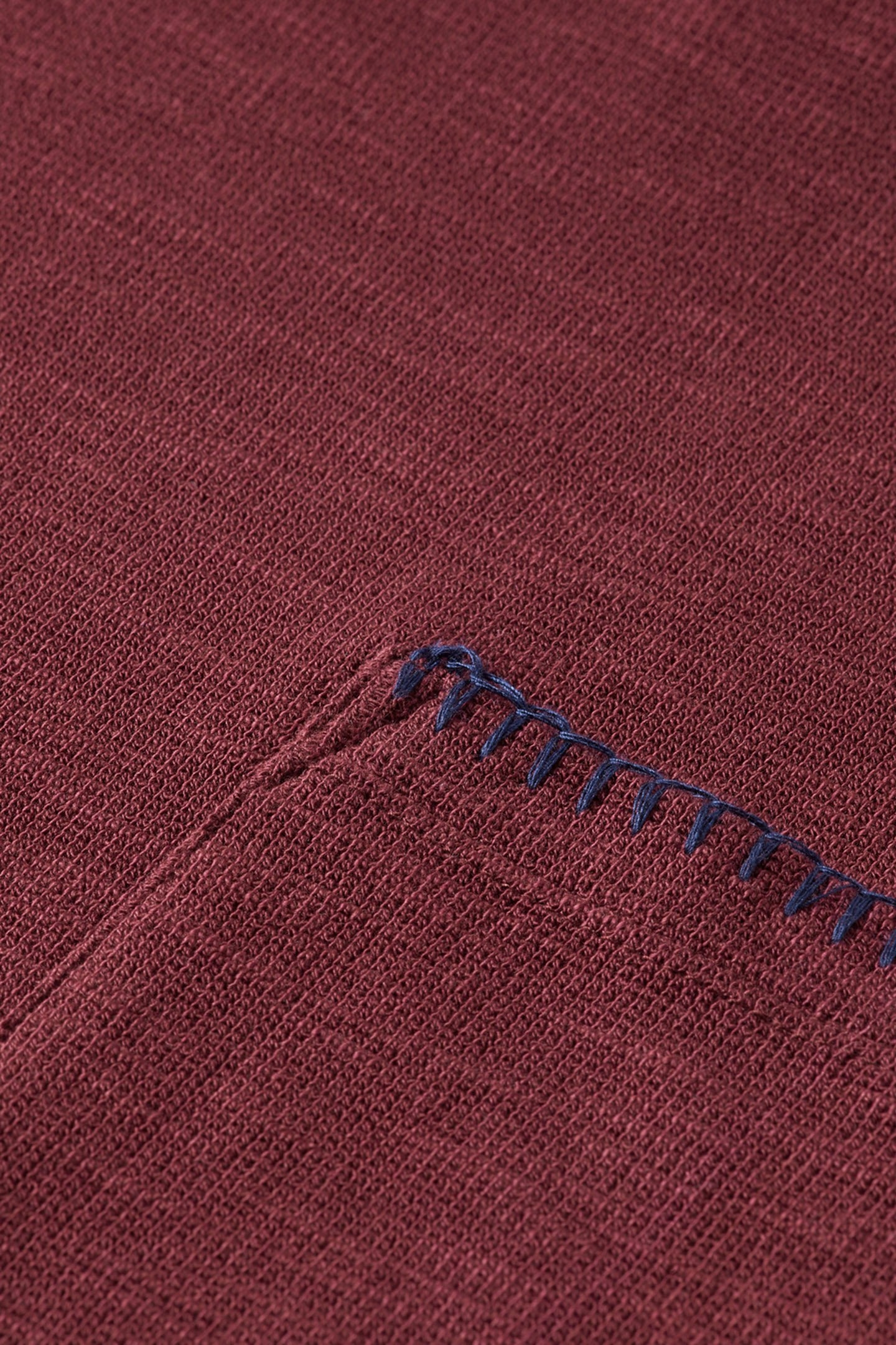 RELAXED FIT BLANKET STITCH SLUB LONGSLEEVE T-SHIRT WINE 8