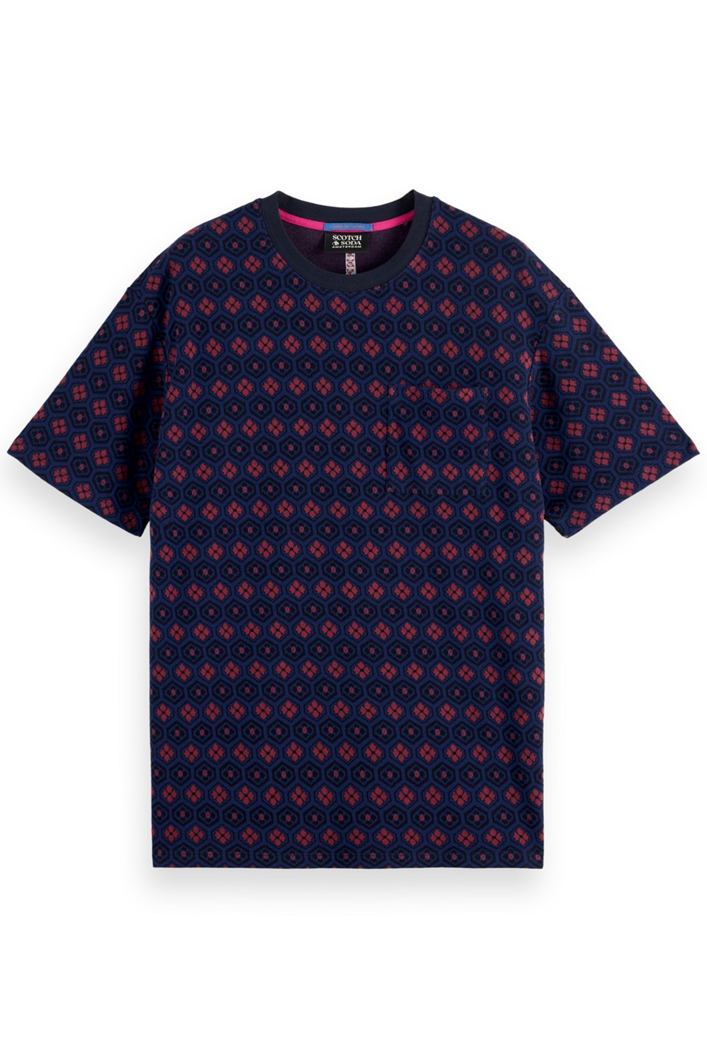 RELAXED FIT JACQUARD T-SHIRT NIGHT BOOKCOVER DITSY 4