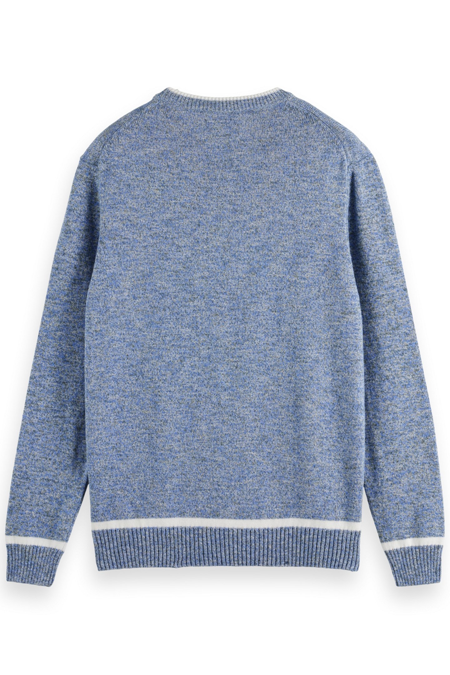 REGULAR CREW NECK COTTON BLEND BLUE MELANGE 2