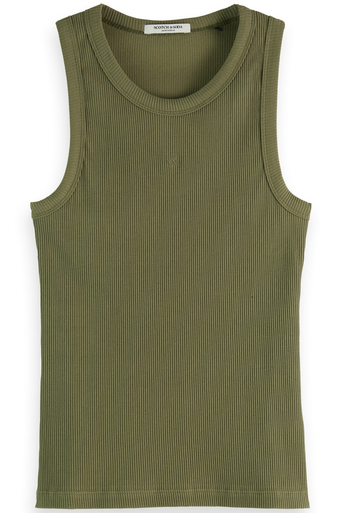 RACER RIB TANK WASHED MILITARY 3