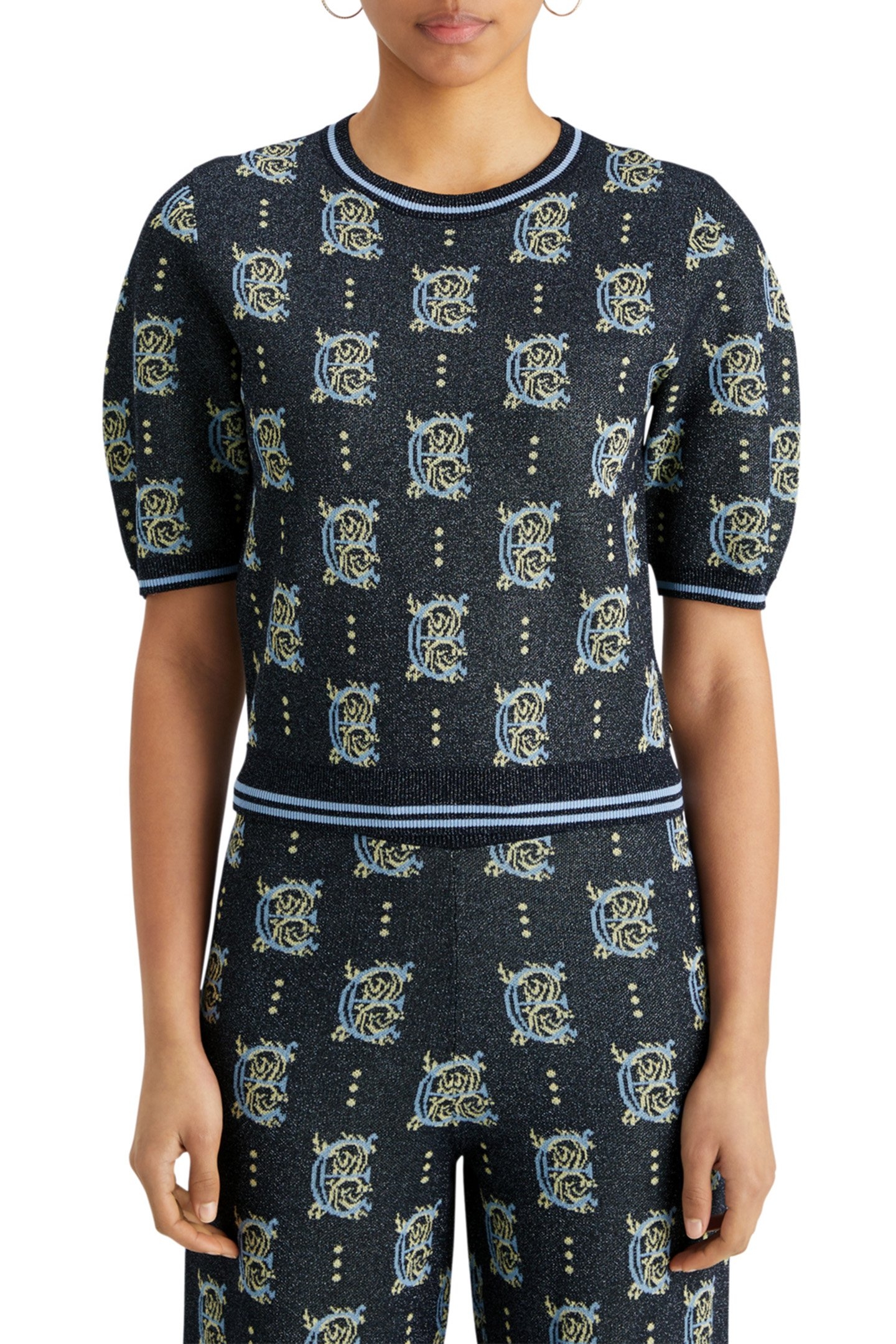 JACQUARD CROPPED PULLOVER NIGHT 1