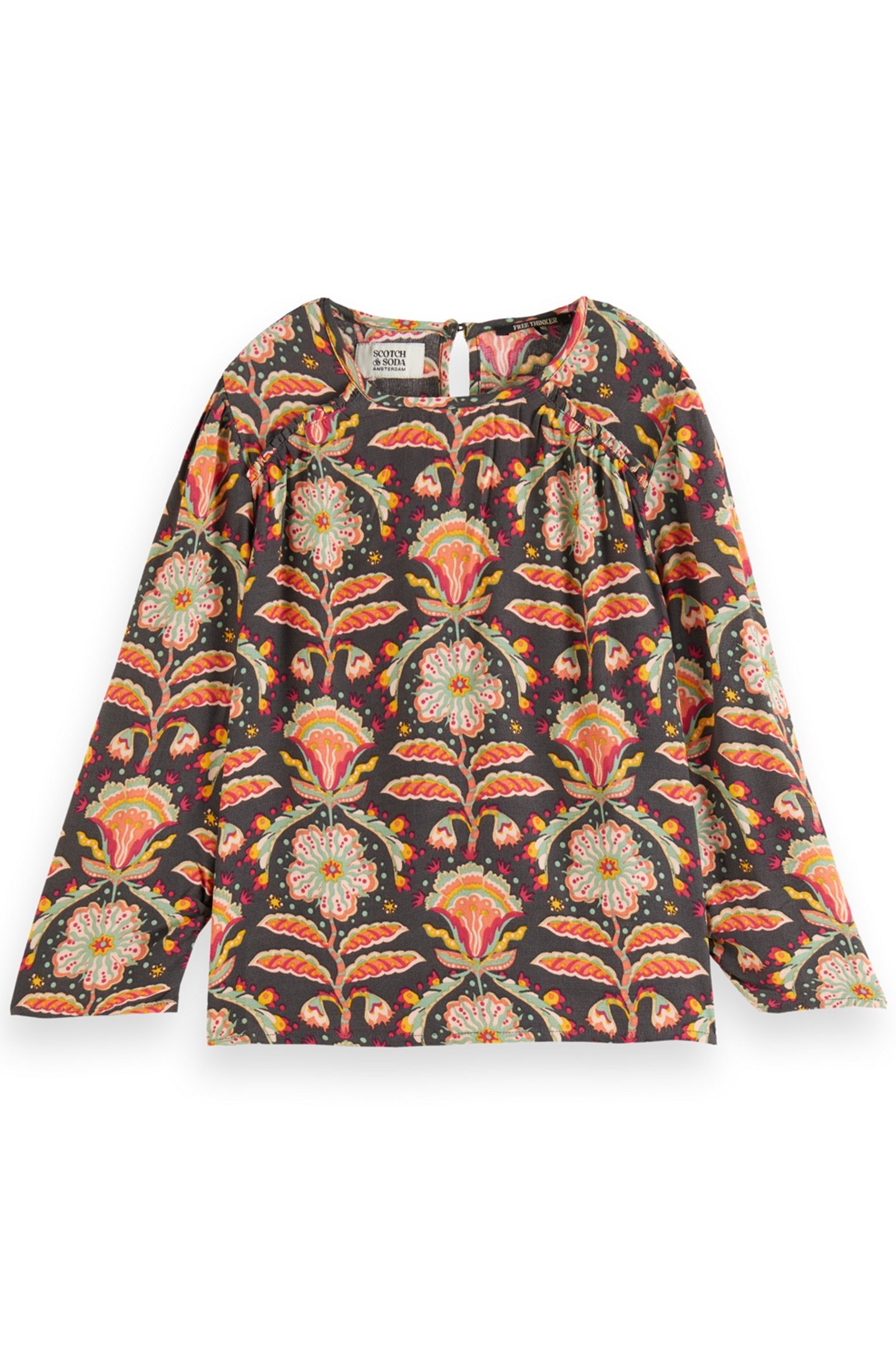 GIRL ALLOVER PRINTED VISCOSE TOP SAN FRAN FLOWER 1