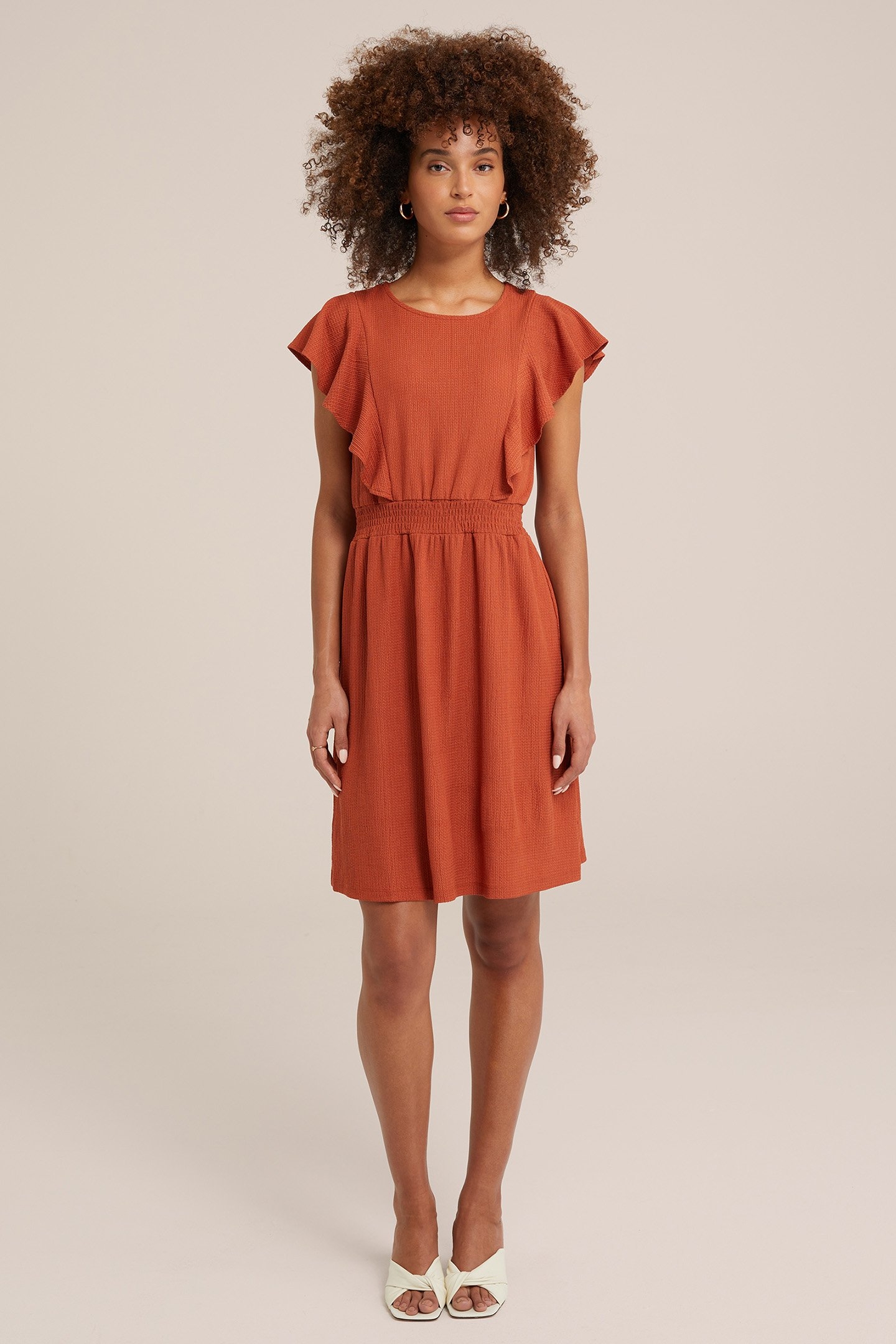 DRESS MIDI LIGHT BROWN 2