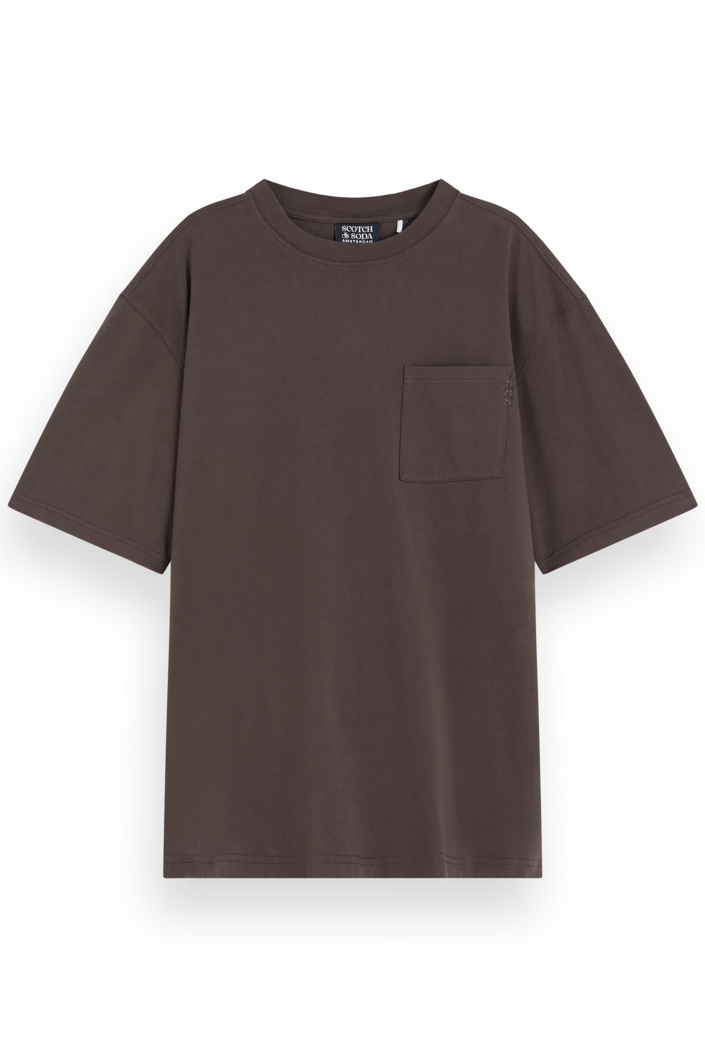 3 CROSSES LOOSE FIT POCKET T-SHIRT COFFEE 4