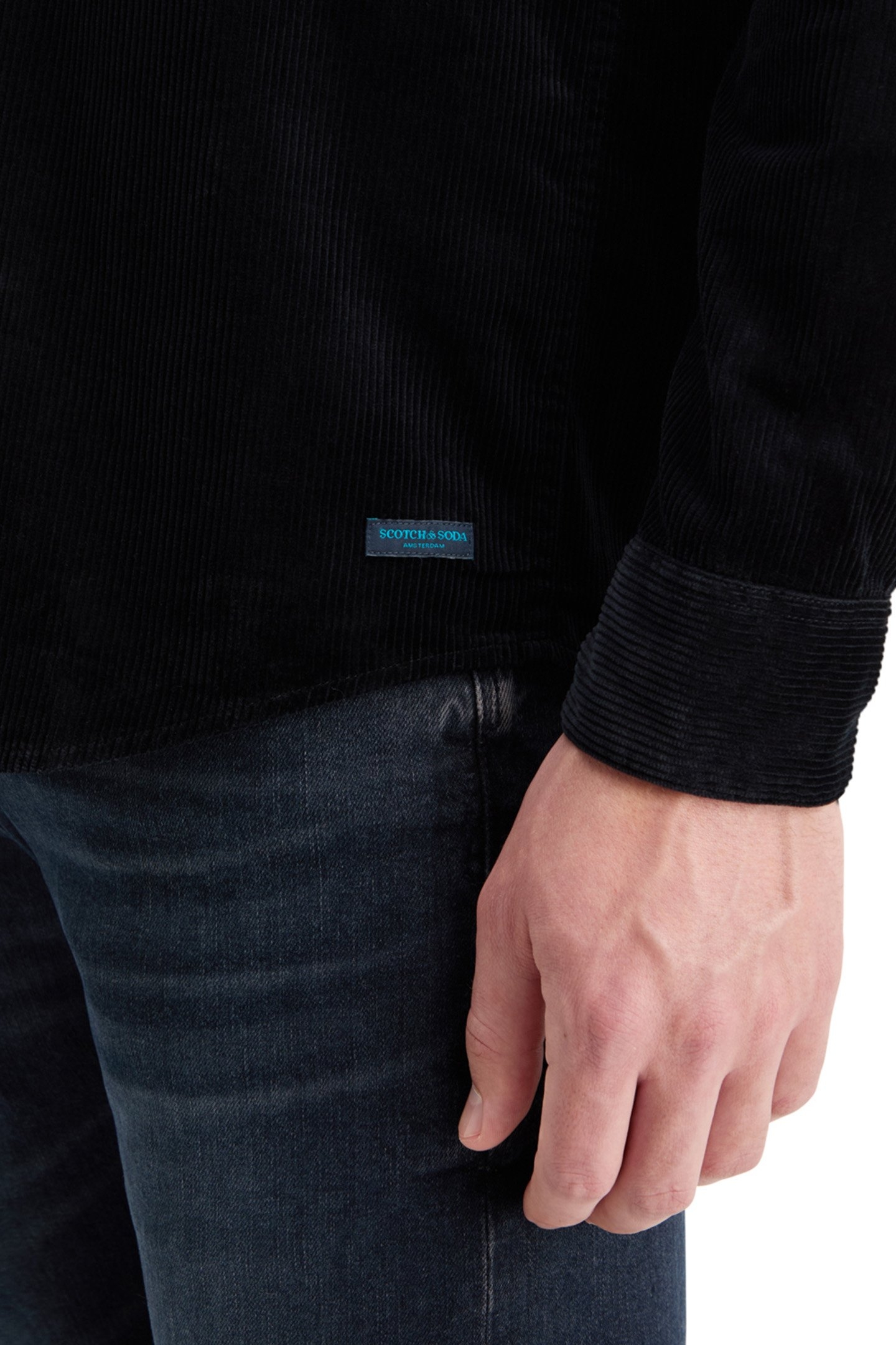 SOLID CORDUROY SHIRT BLACK 8