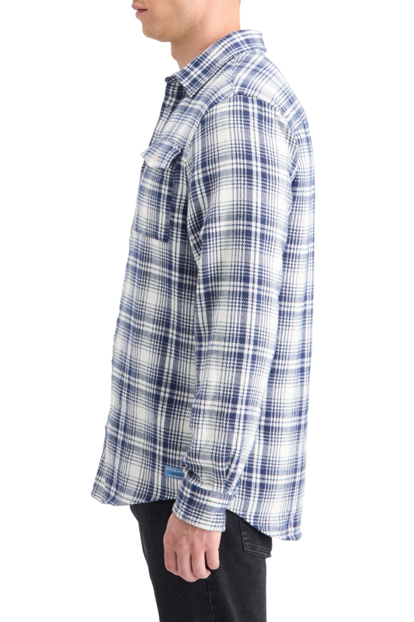 REGULAR FIT FLANNEL CHECK SHIRT BLUE WHITE CHECK 6