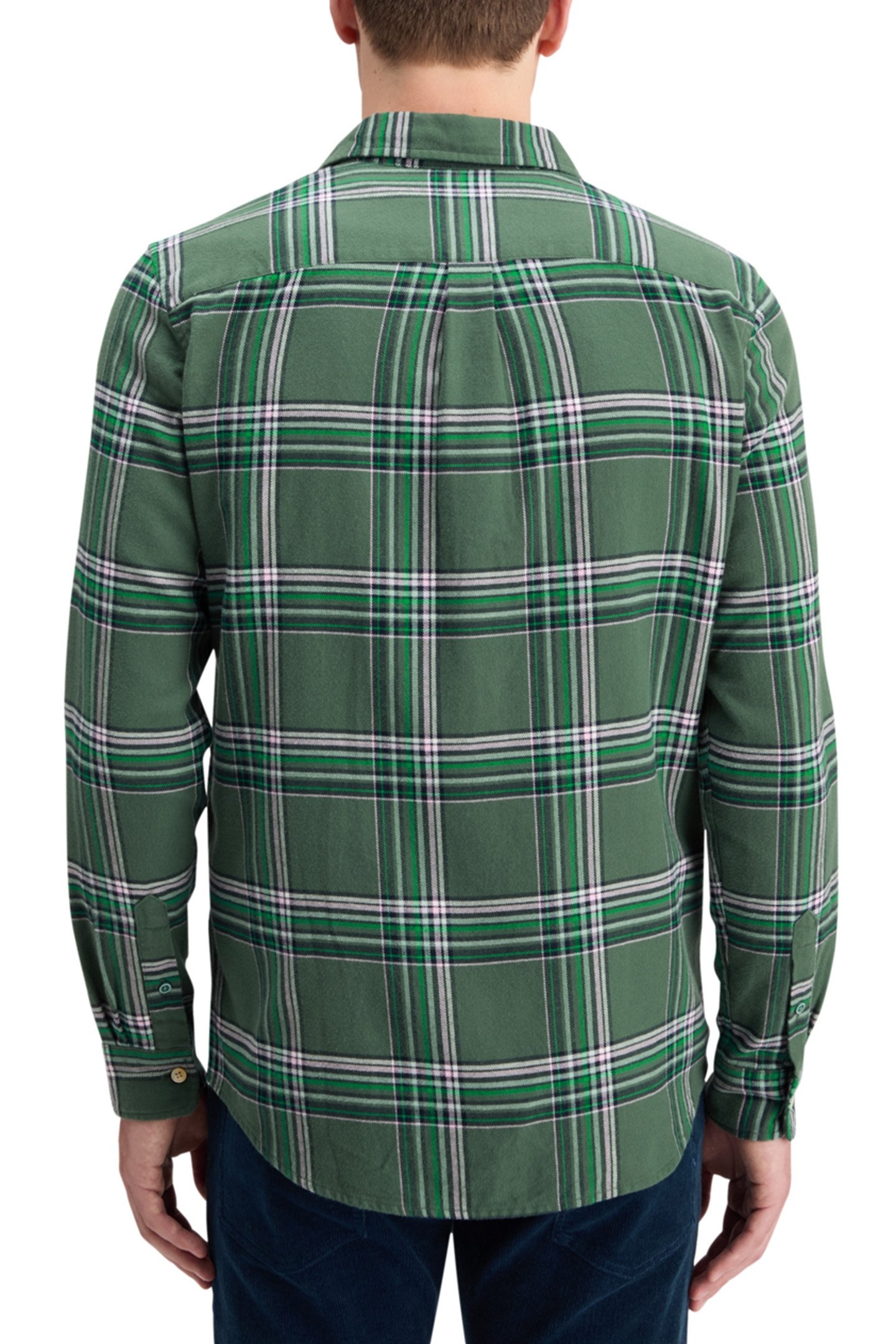 REGULAR FIT MULTICOLOURED FLANNEL CHECK SHIRT GREEN CHECK 2