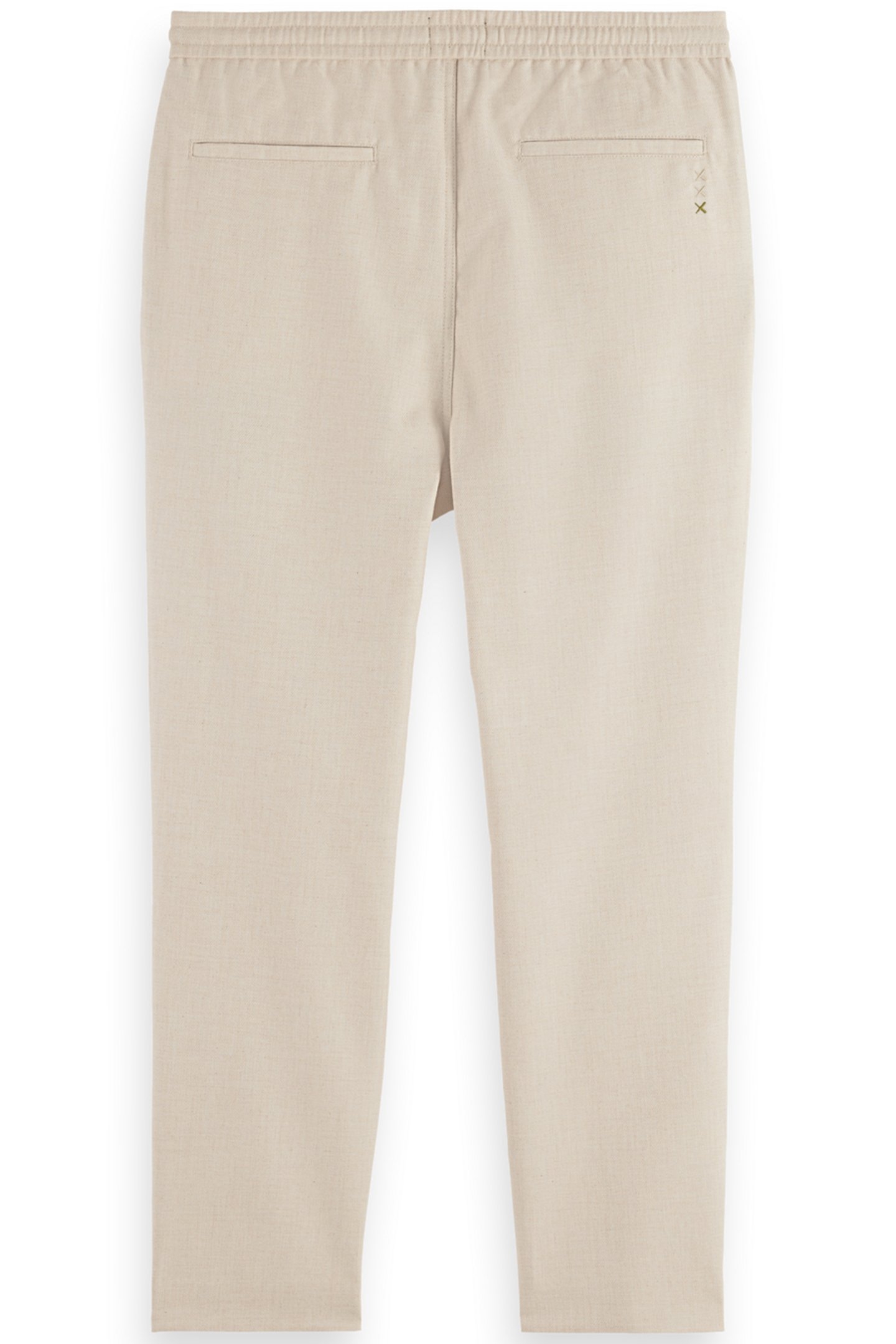 MORTON - COTTON/WOOL BLEND TWILL JOGGER PARCHMENT MELANGE 2