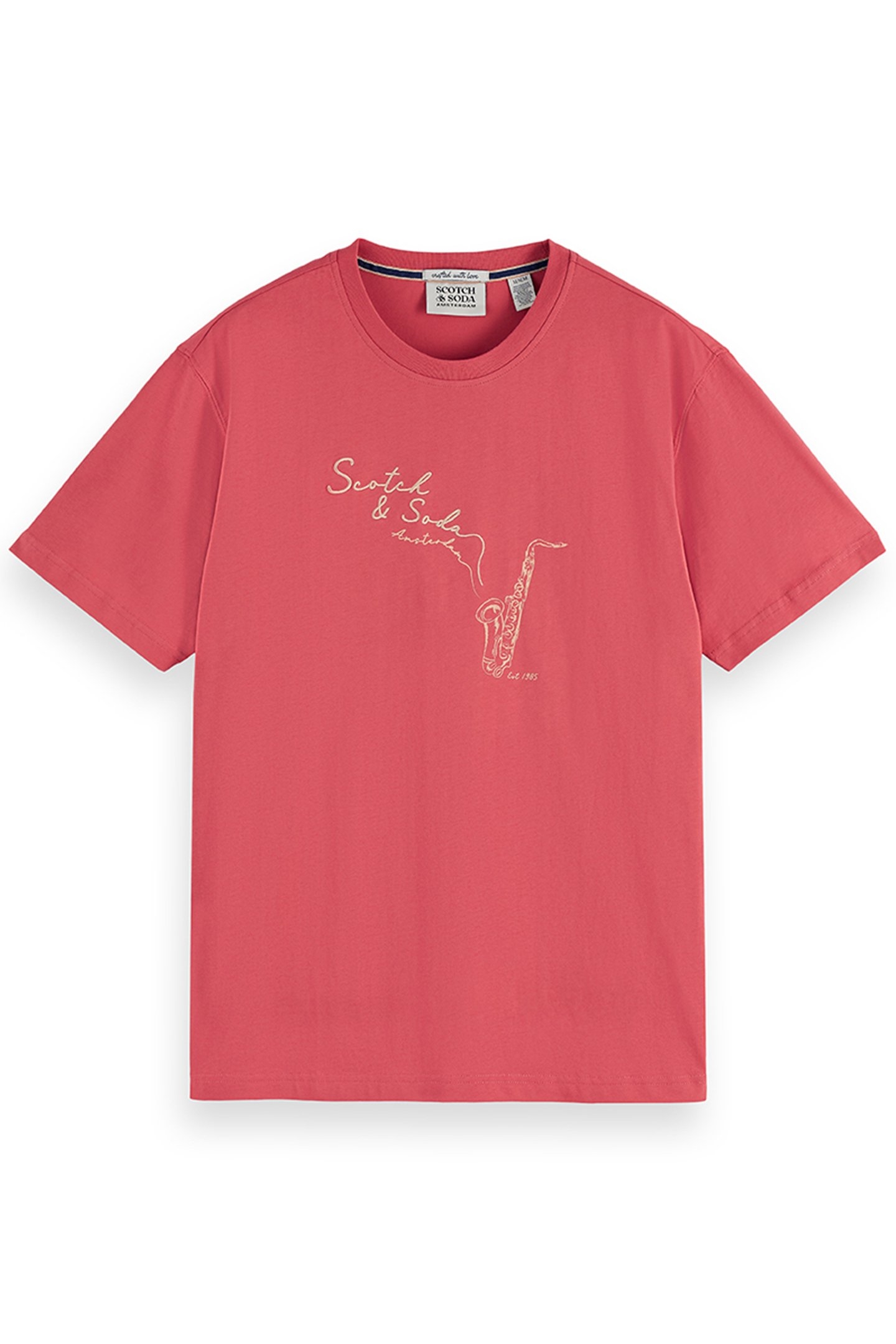 SS GRAPHIC TEE LT PASTEL RED 1