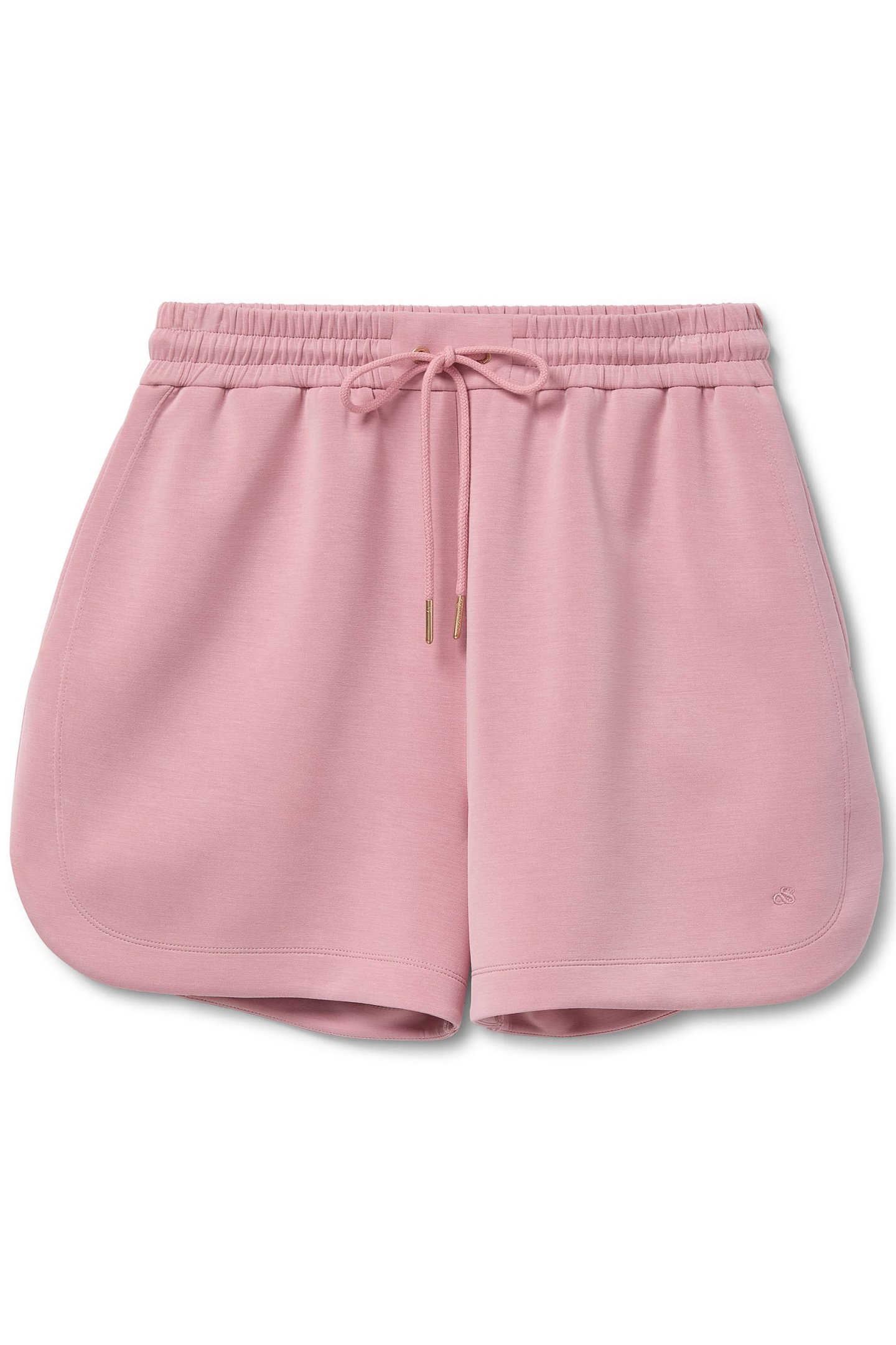 CURVED HEM DRAWSTRING SHORTS DUSTY ROSE 3
