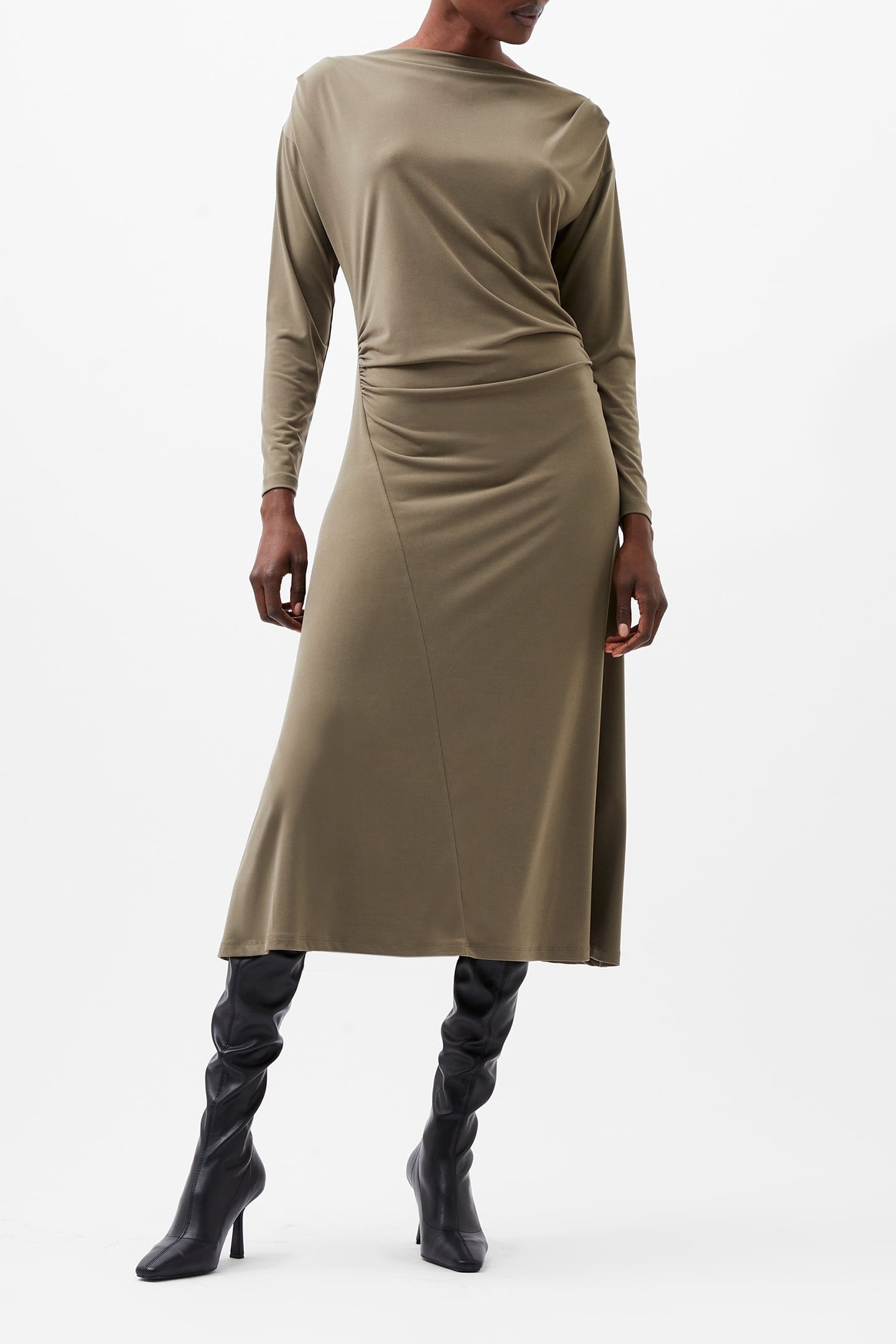 SAMIRA JERSEY DRESS TARMAC KHAKI 2