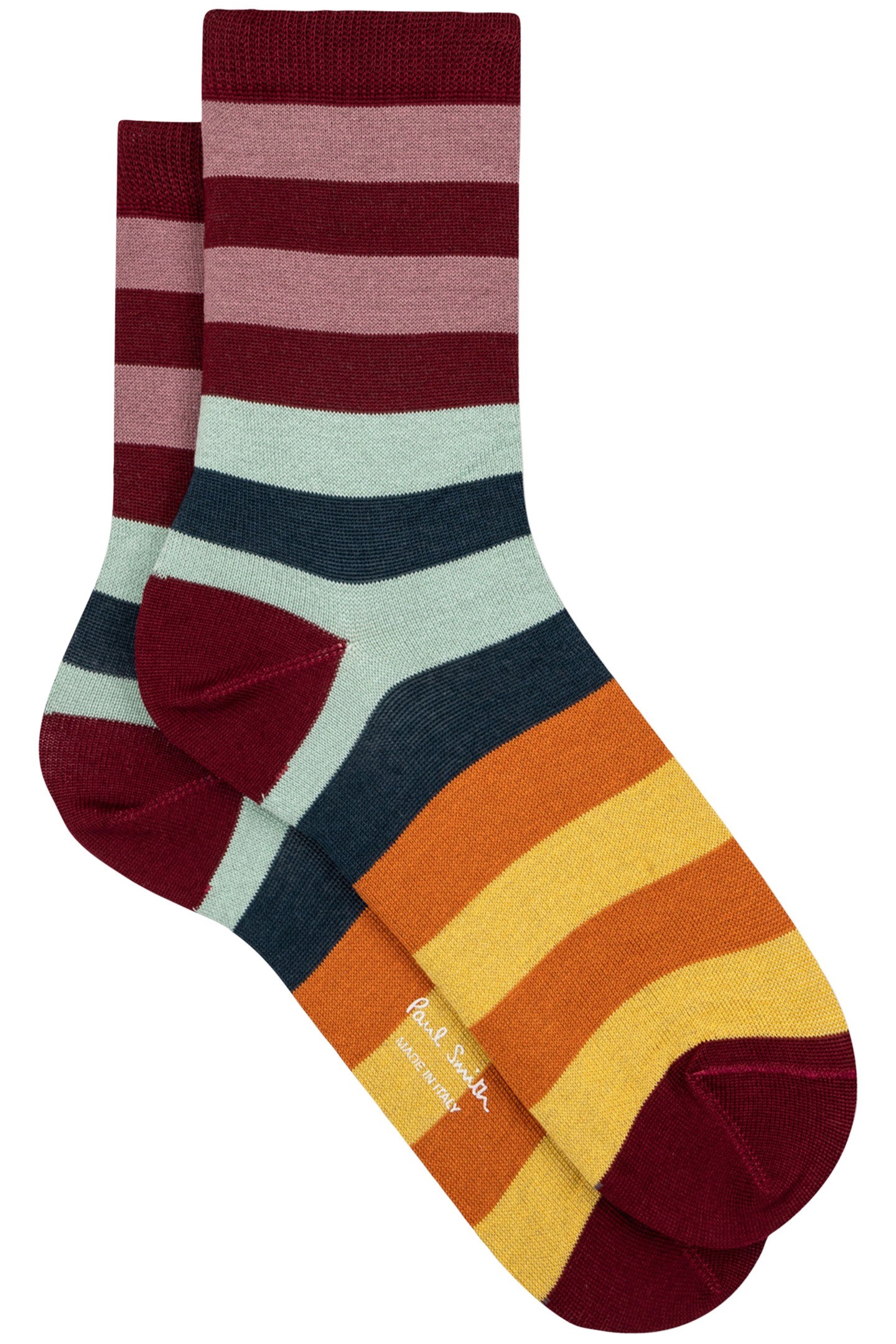 SOCK CHARMAY STRIPE BURGUNDY/BORDE 1