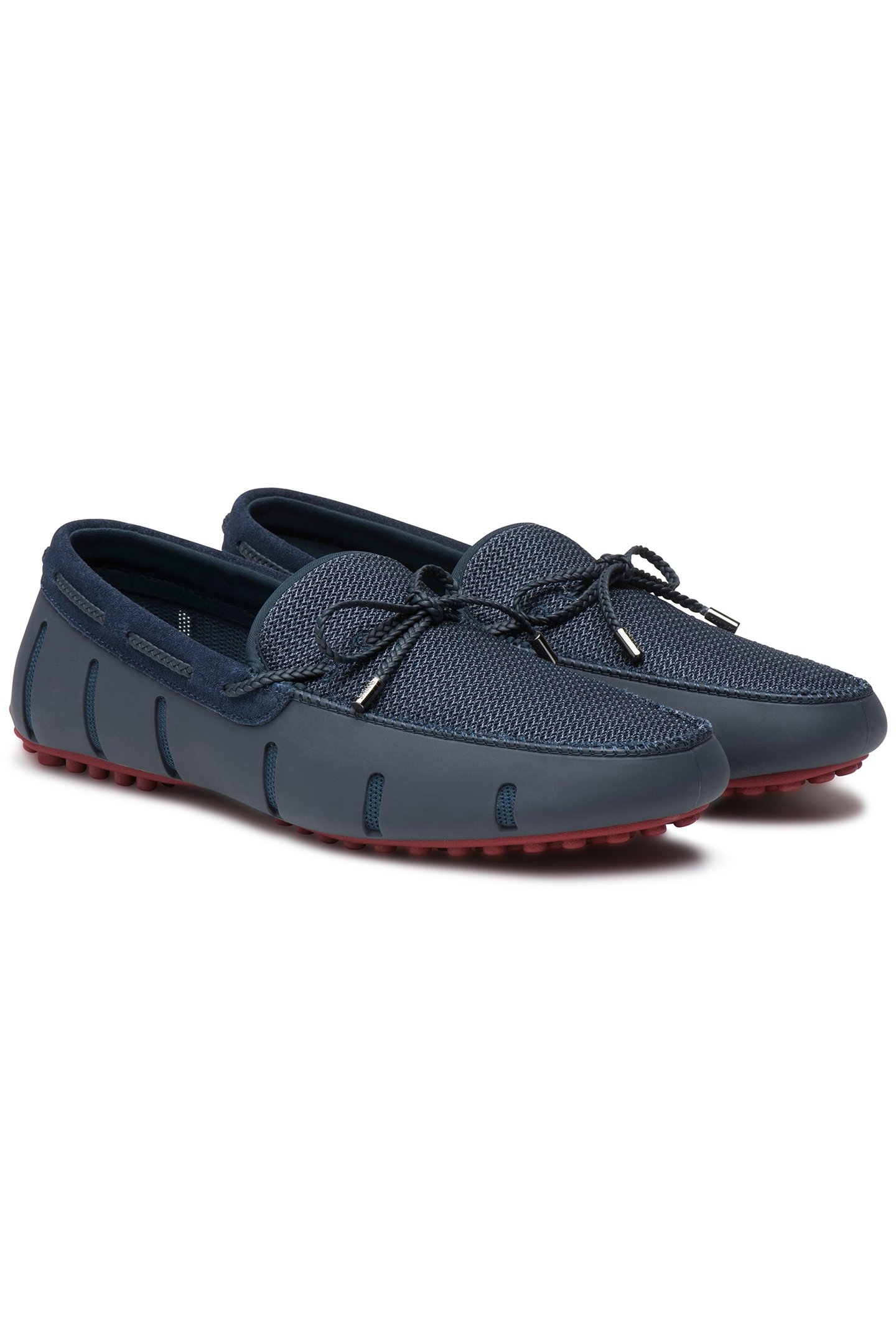 BRAIDED LACE LUX LOAFER DRIVER NAVY/DEEP RED 2