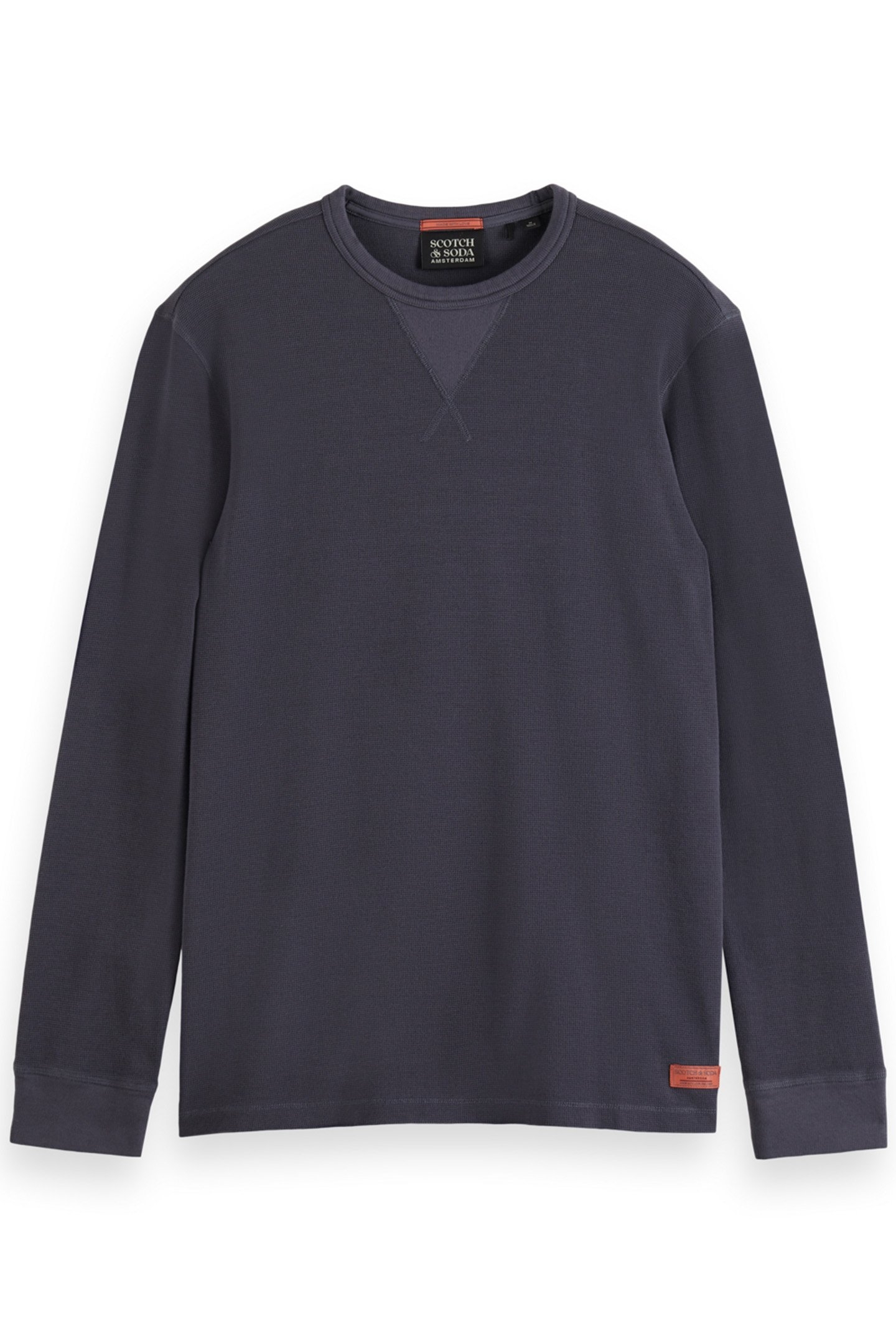 REGULAR FIT WAFFLE T-SHIRT LS MOODY GREY 4