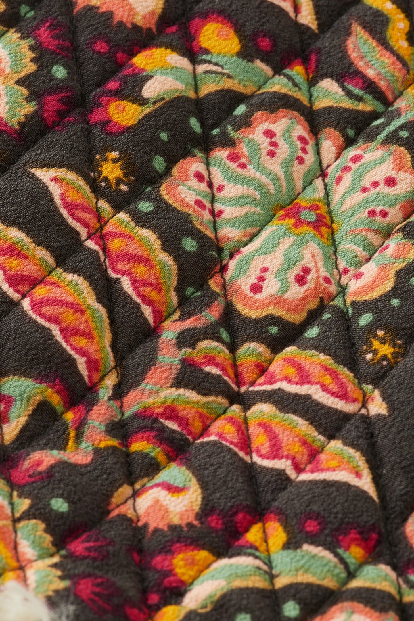 GIRL PRINTED GILET WITH FAUX FUR SAN FRAN FLOWER 3