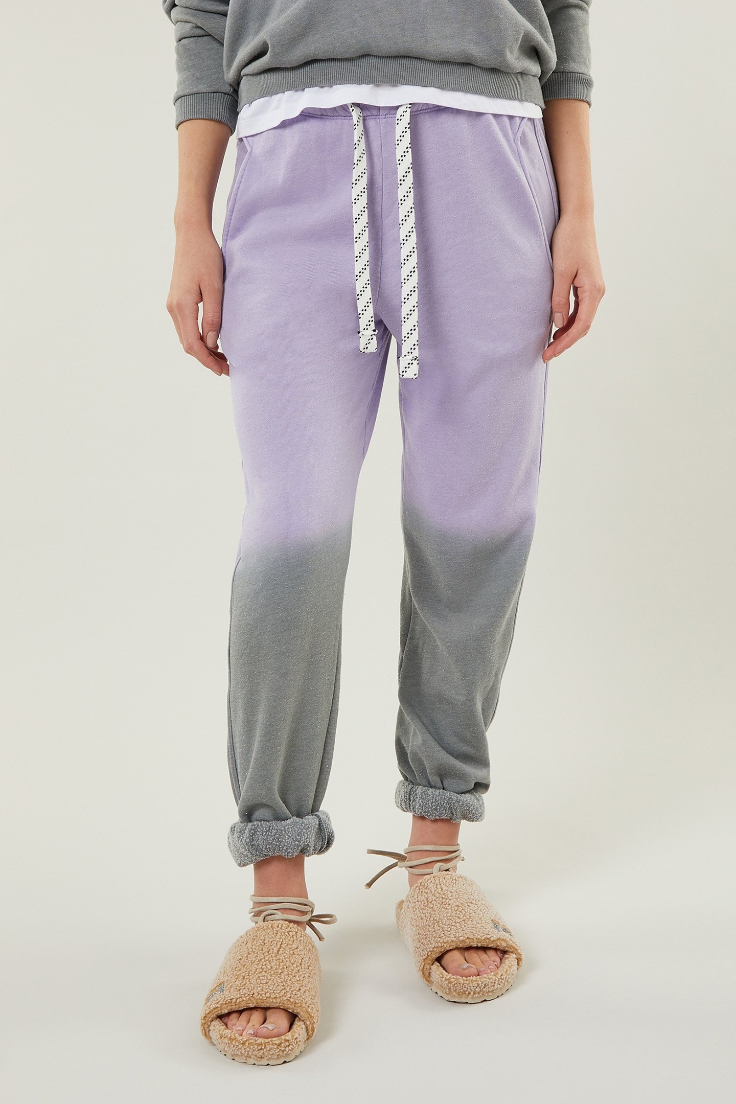 HIGH WAIST JOGGER DIP DYE LILAC 1