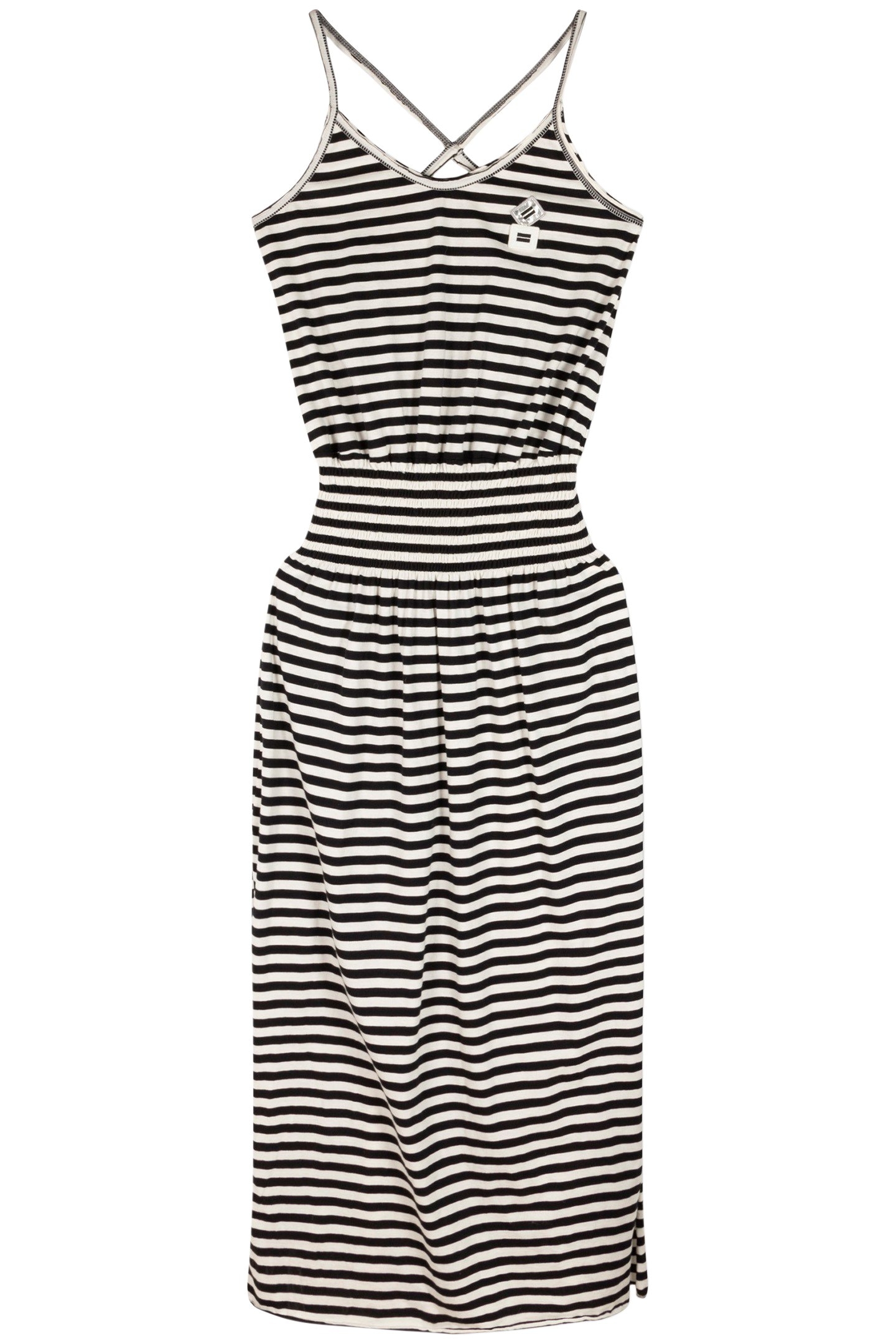 SMOCK DRESS STRIPE BLACK/ECRU 3