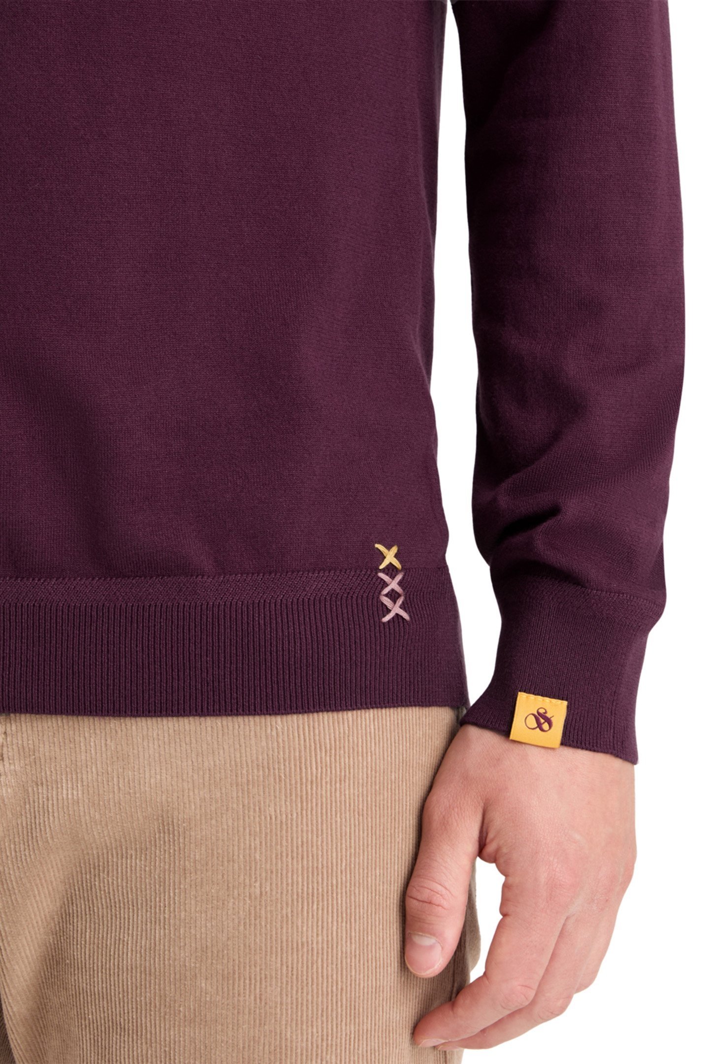 KNITTED POLO LONG SLEEVE BERRY 6