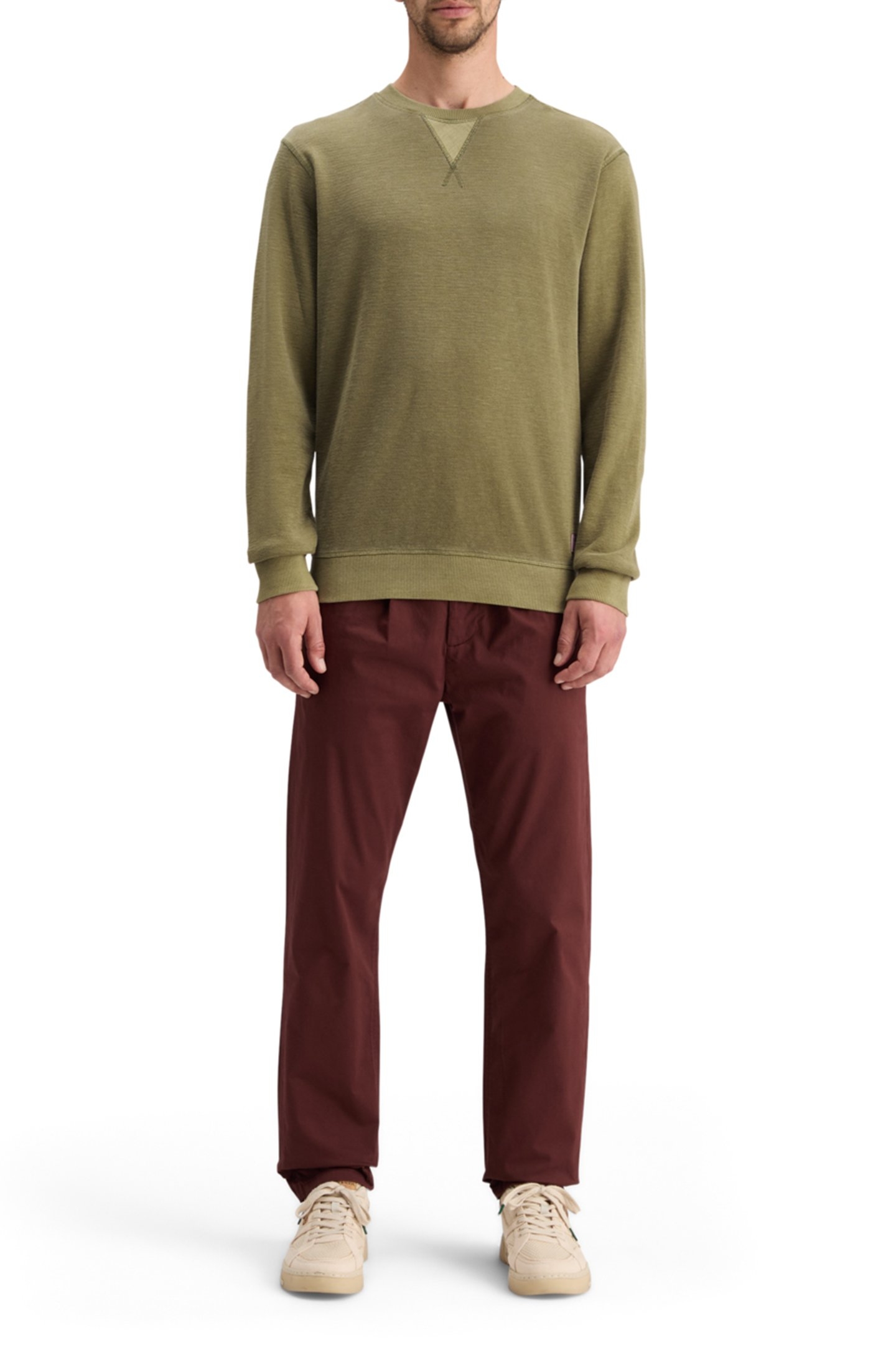 GARMENT DYED STRUCTURED SWEATSHIRT MOSS GREEN 3