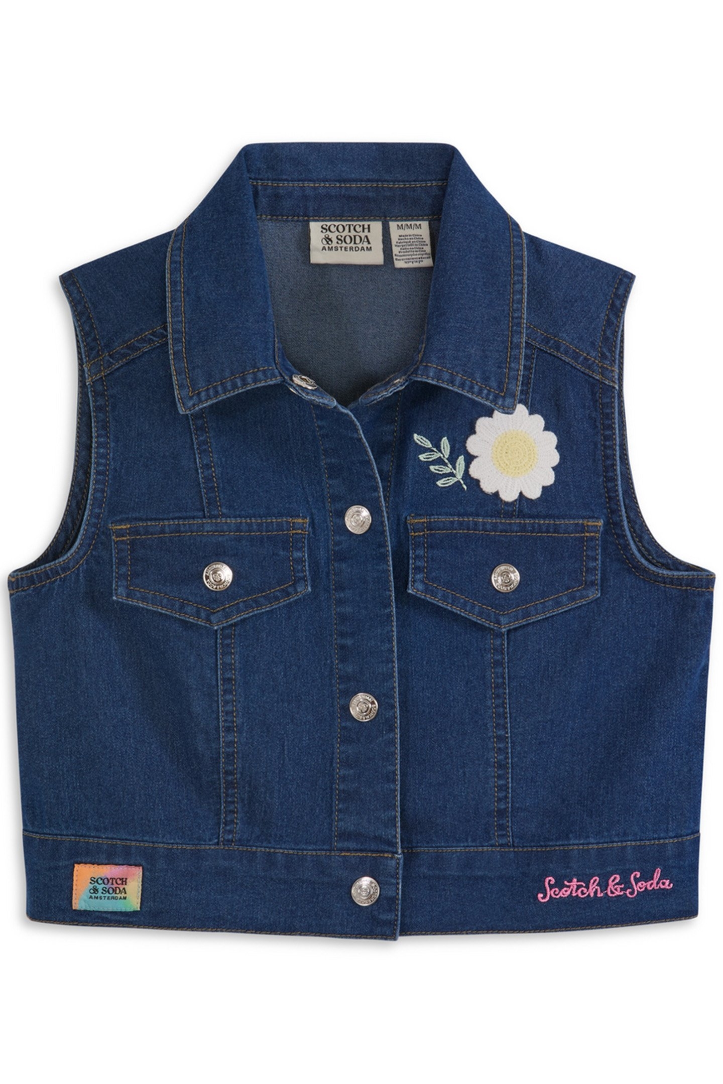 GIRLS S&S DRESS & VEST SET SKY/PEWTER 3