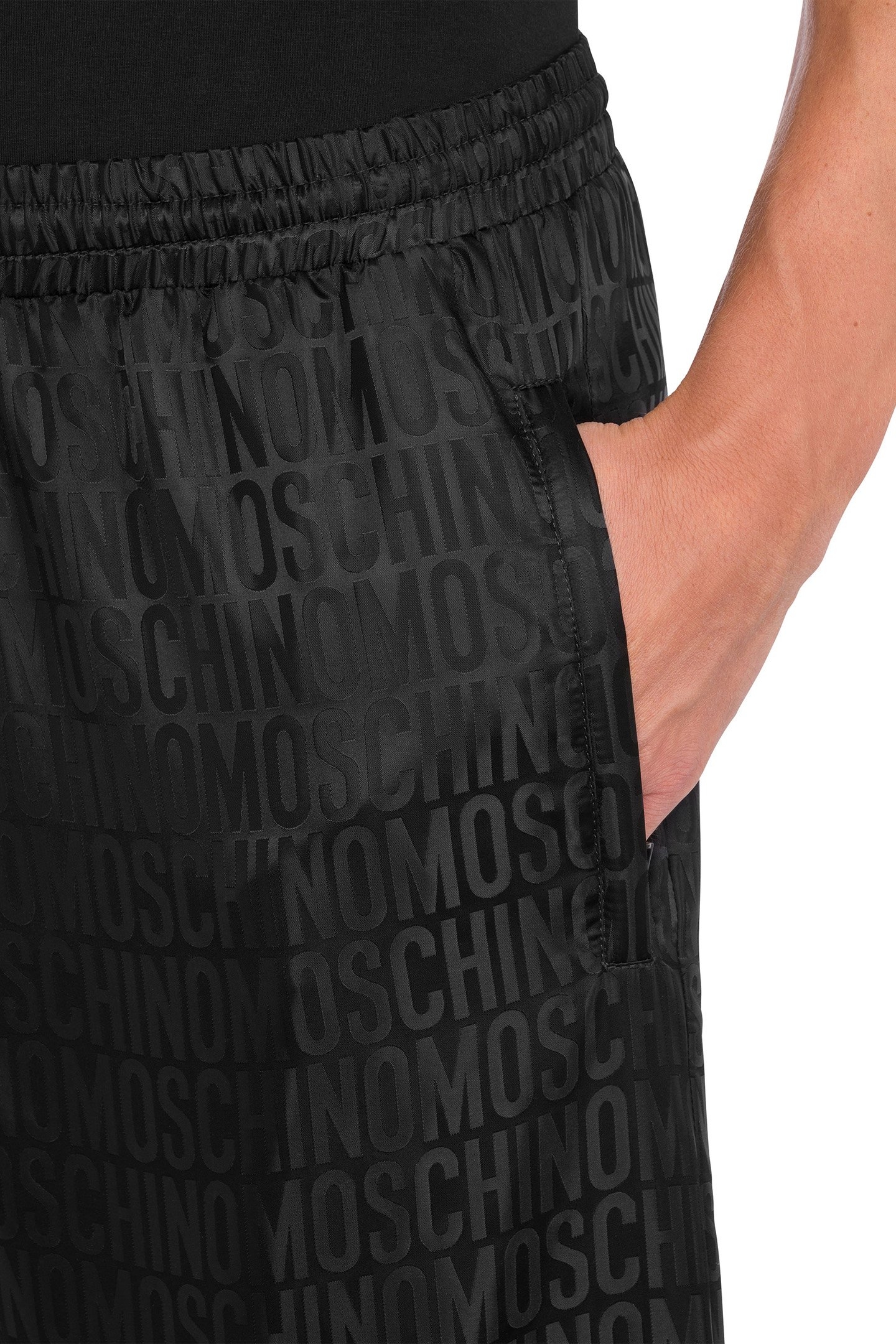 JOGGING IN NYLON JACQUARD ALLOVER LOGO BLACK 4