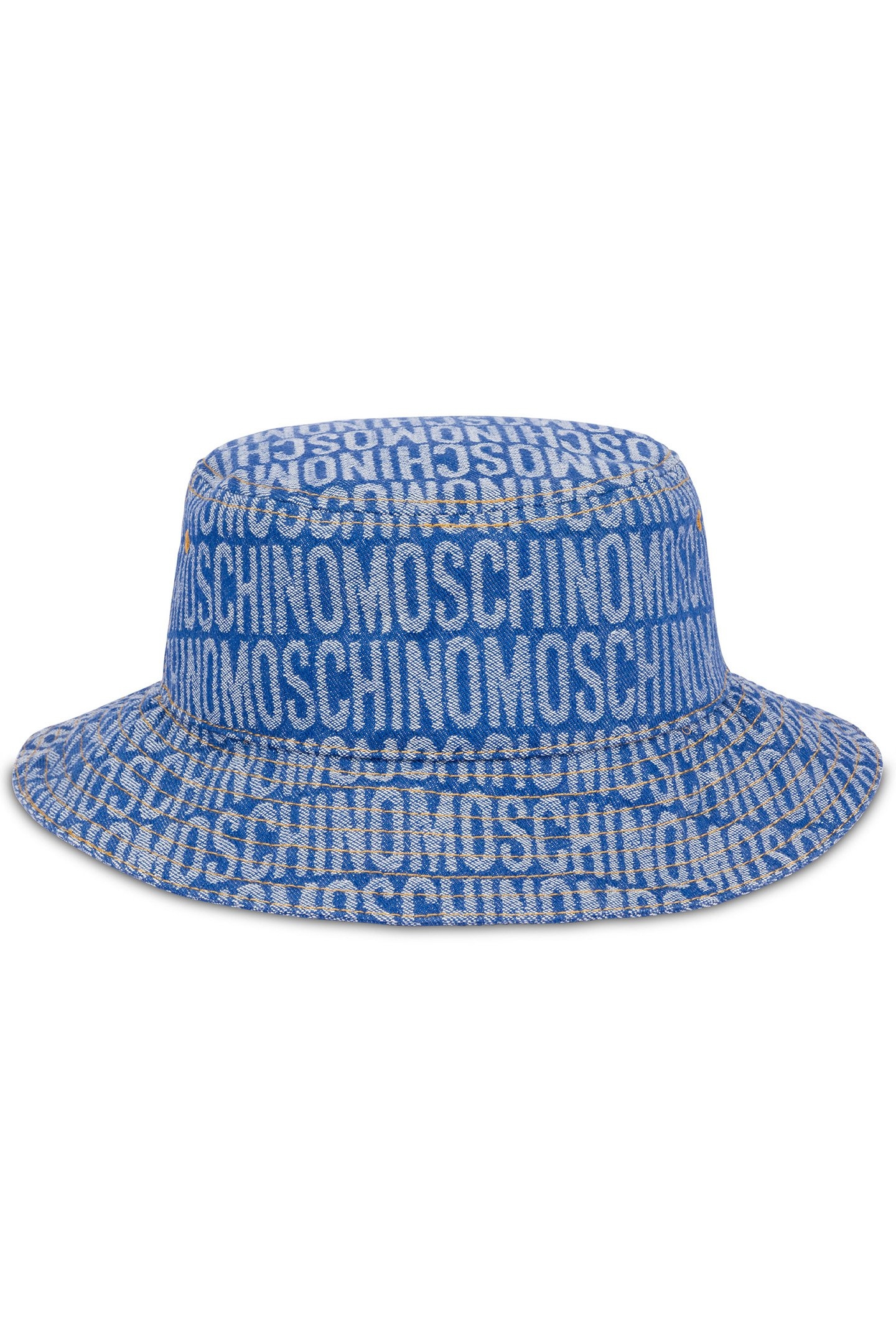 ALLOVER LOGO DENIM BUCKET HAT BLUE 2