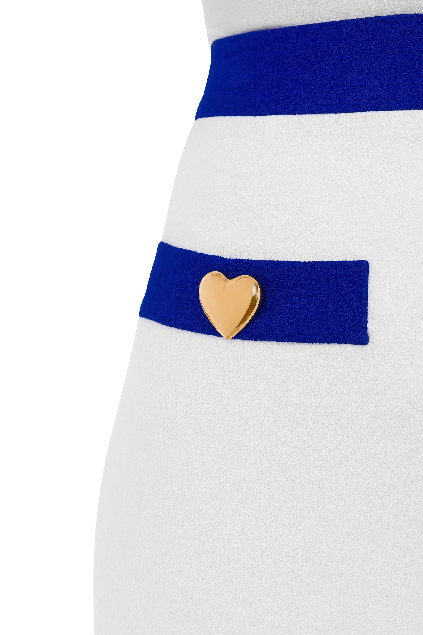 HEART BUTTONS CRÊPE MINISKIRT WHITE 4