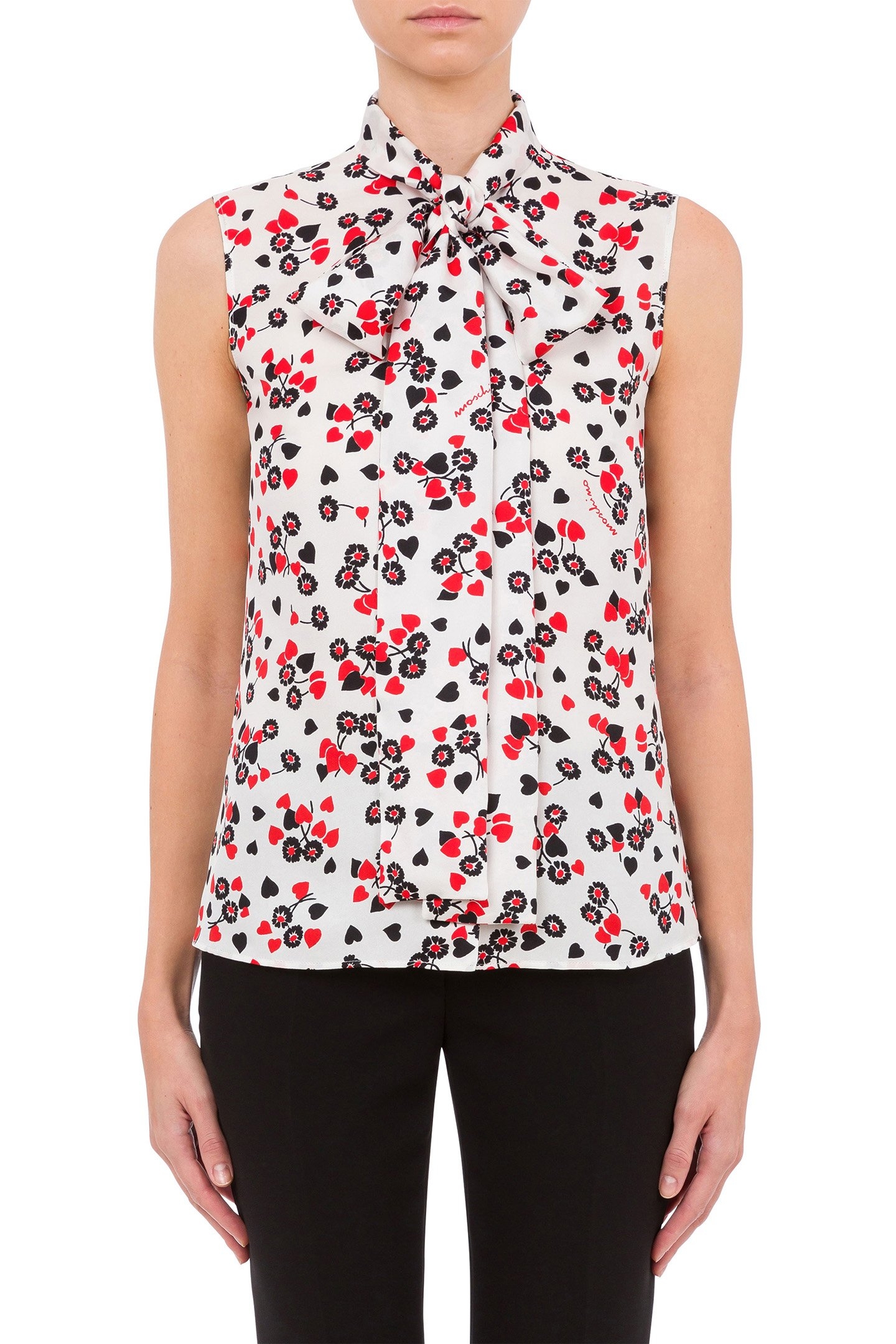 HEARTS & FLOWERS SILK TWILL TOP WHITE 1