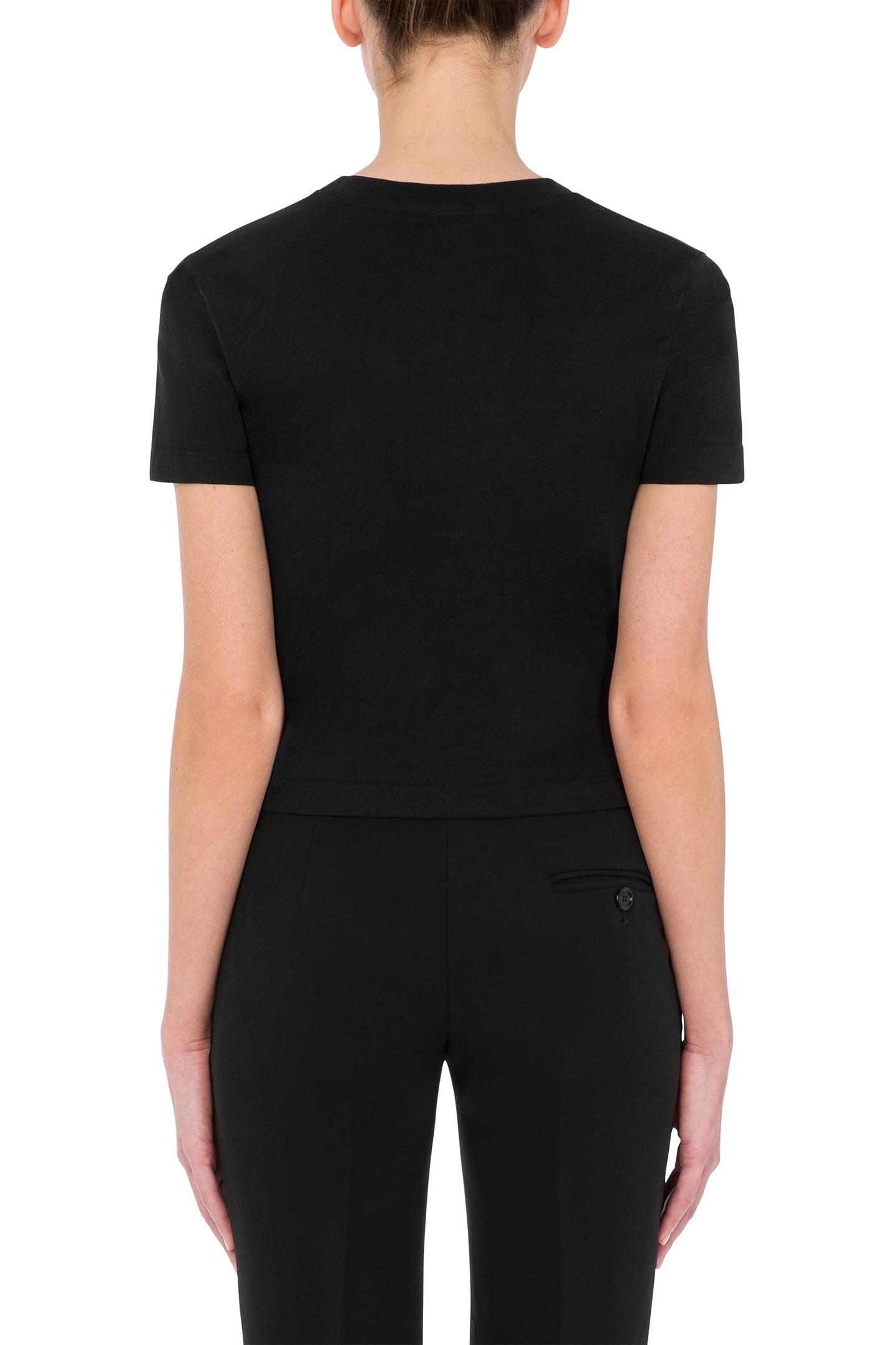 INFLATABLE HEART ORGANIC JERSEY CROPPED T-SHIRT BLACK 2