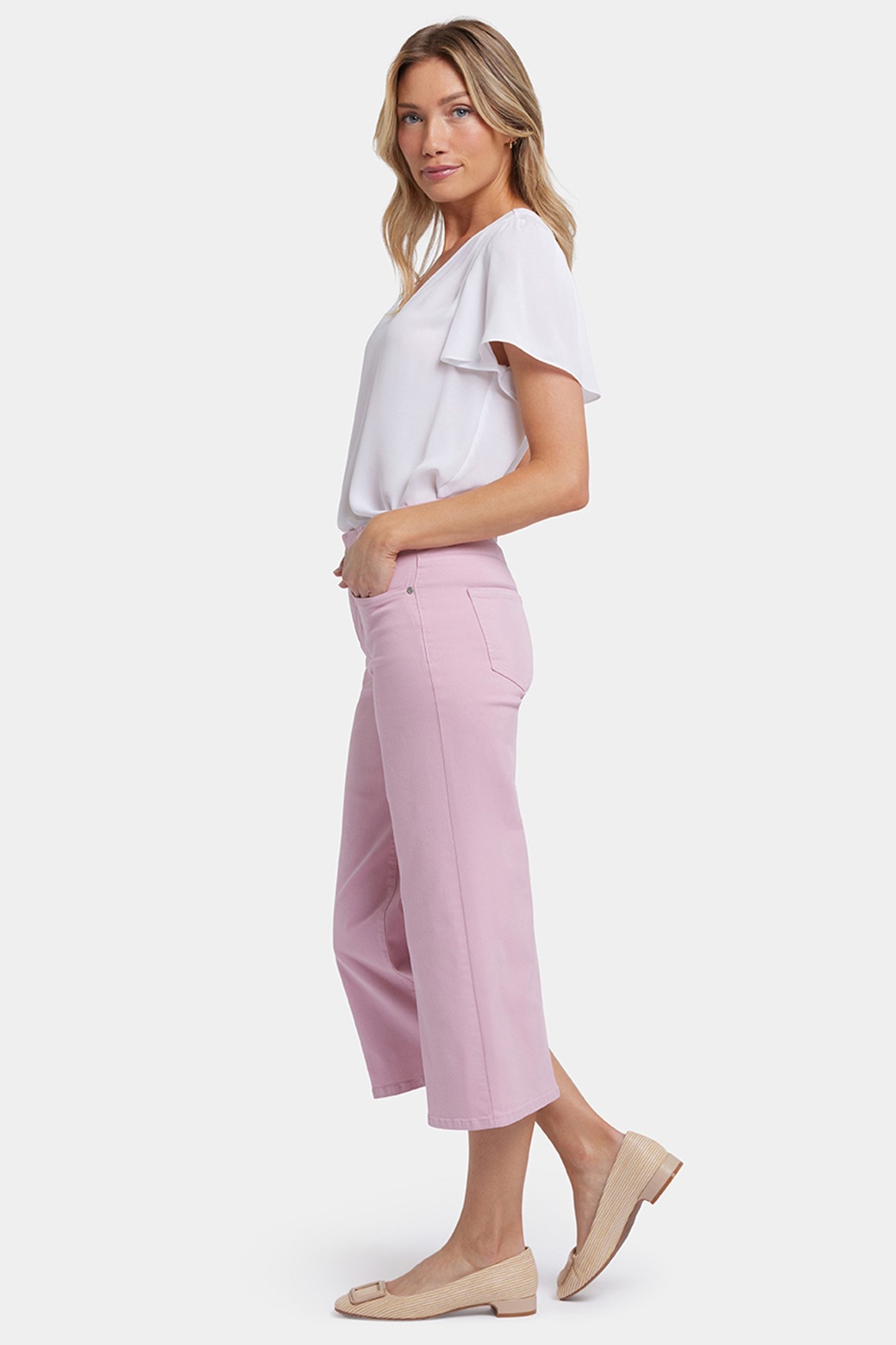 BRIGITTE WIDE LEG CAPRI PINK NECTAR 3