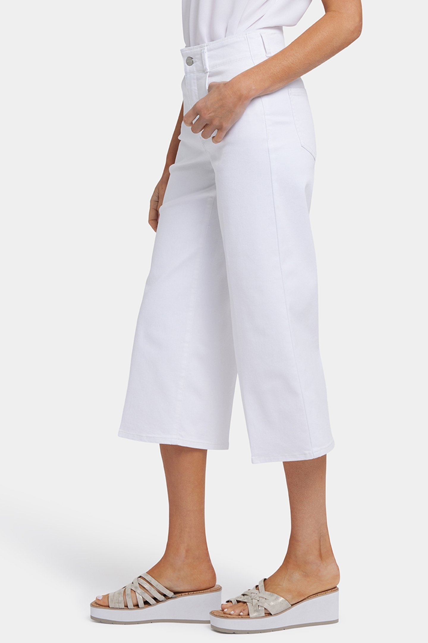 BRIGITTE WIDE LEG CAPRI OPTIC WHITE 5