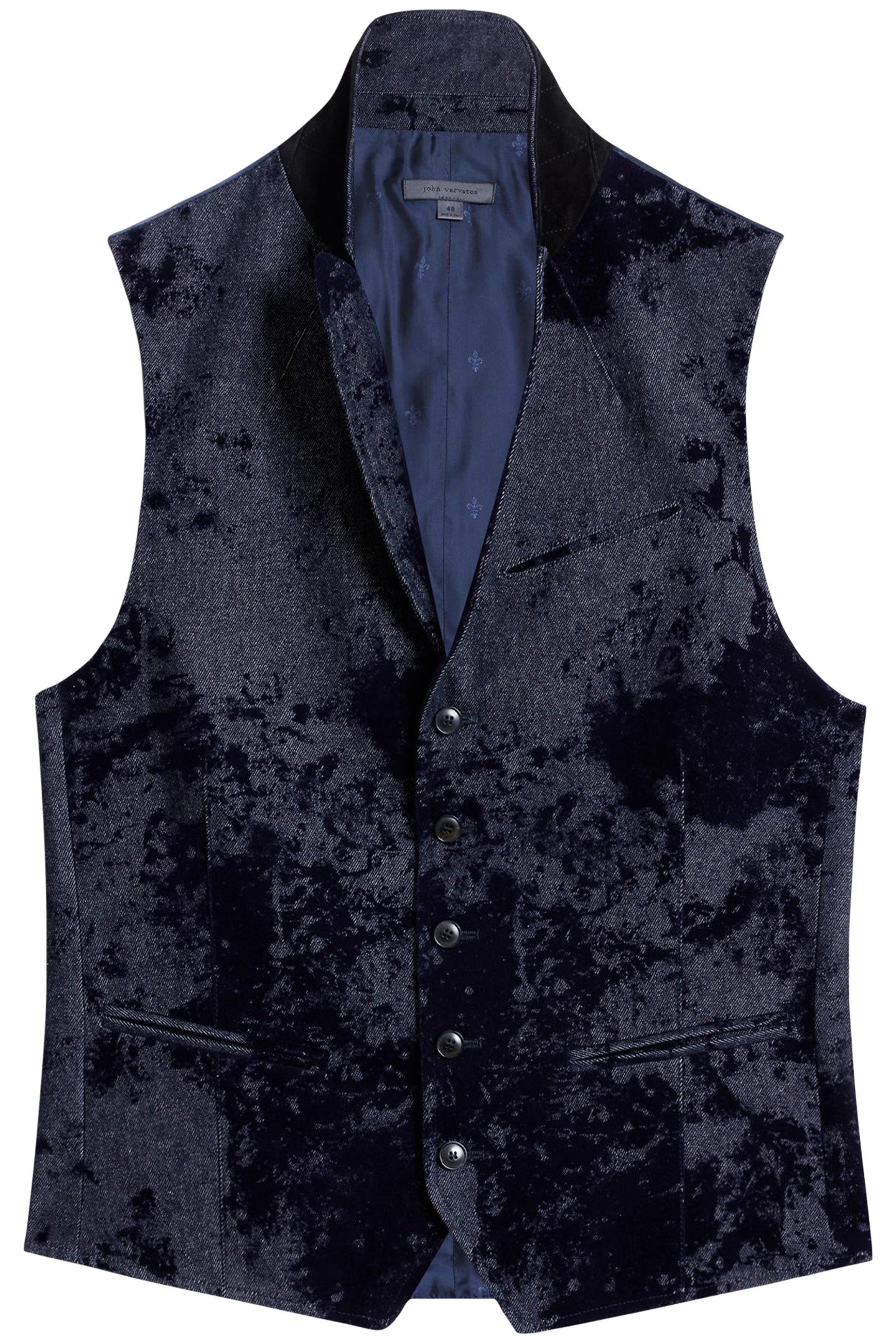 SLIM FIT PEAK LAPEL VEST WITH WIRE INSERT INK BLUE 2